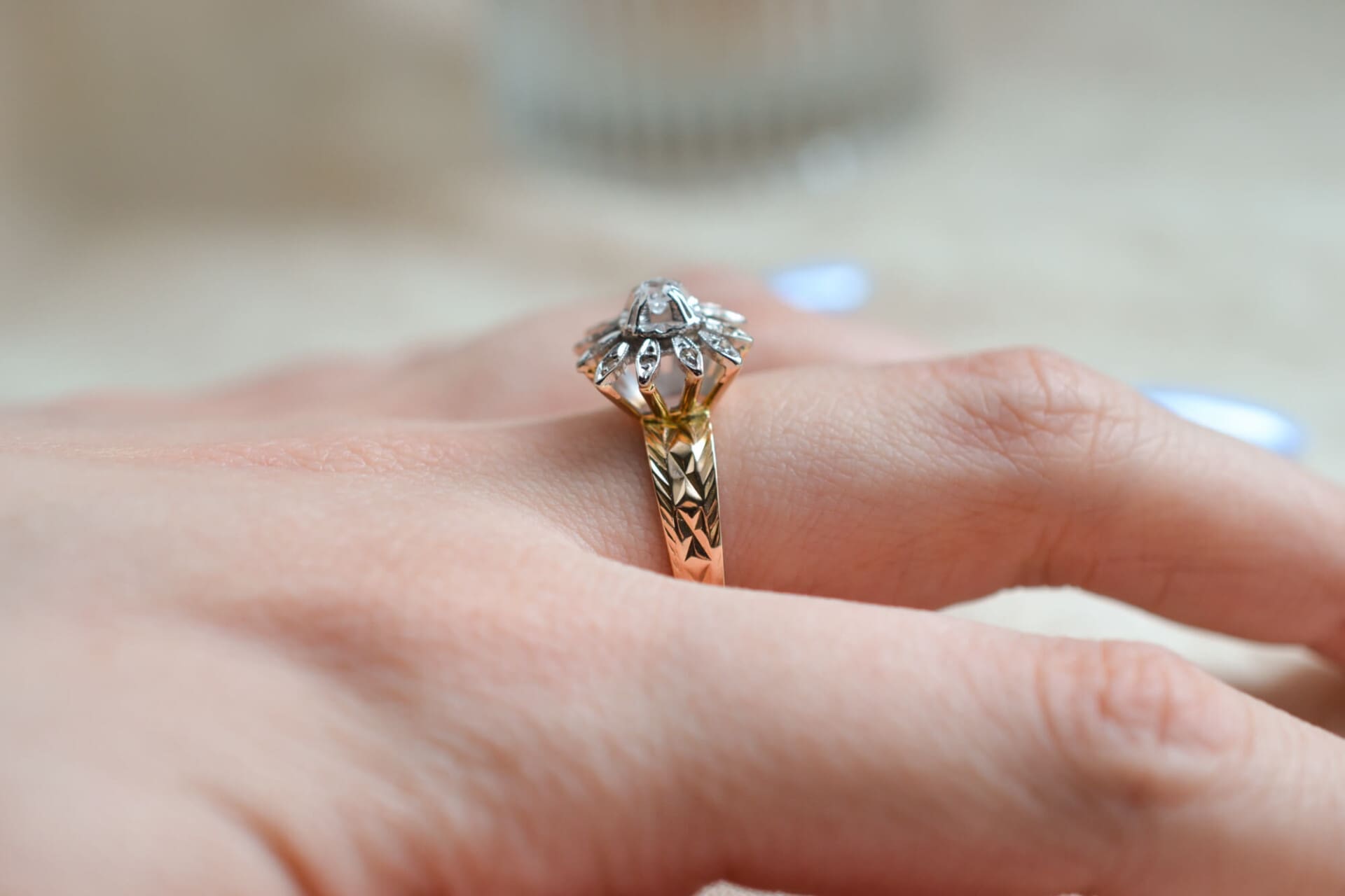Bague Marguerite 2 Ors Diamants