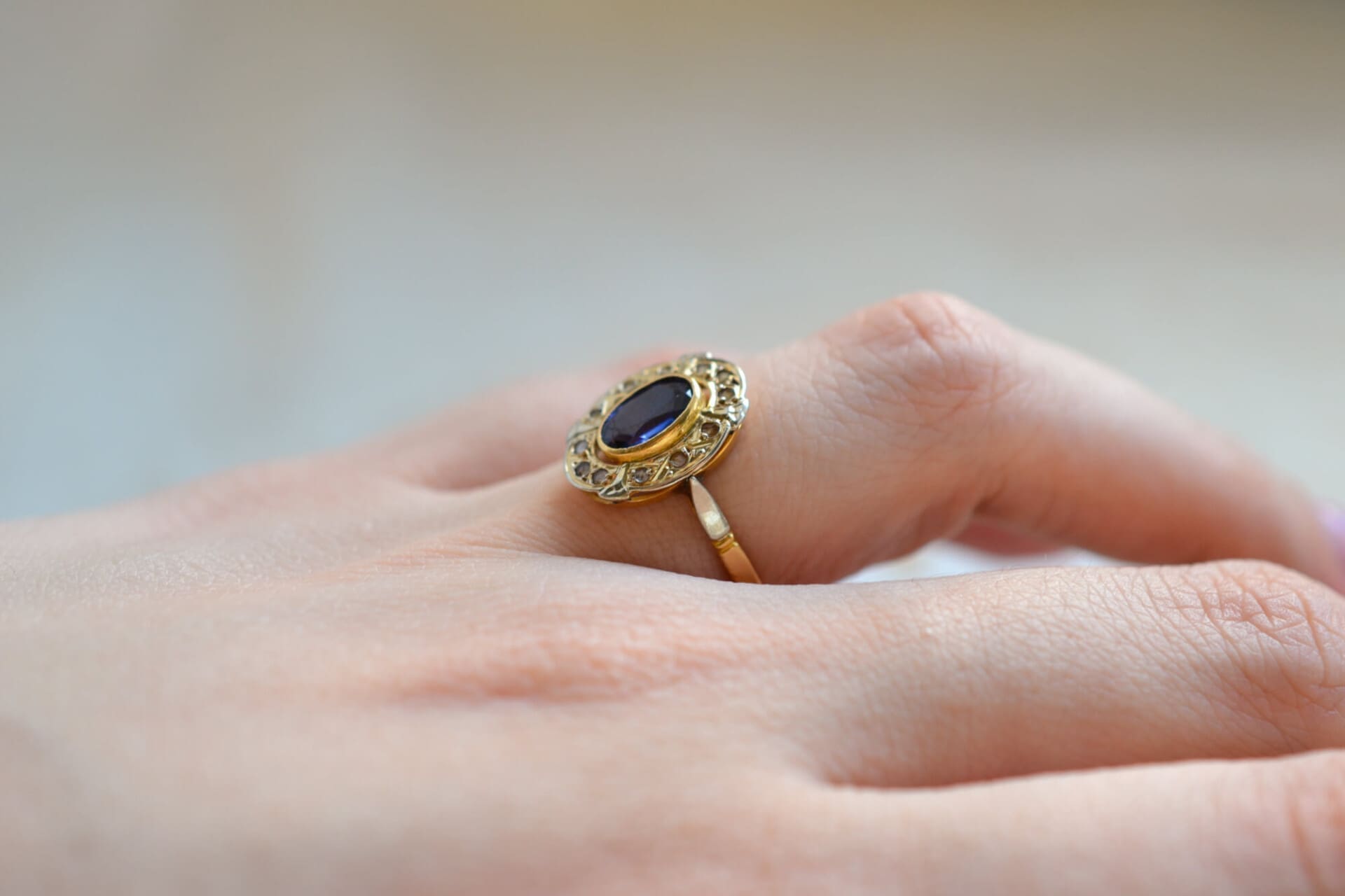 Bague Marguerite 2 Ors Saphir