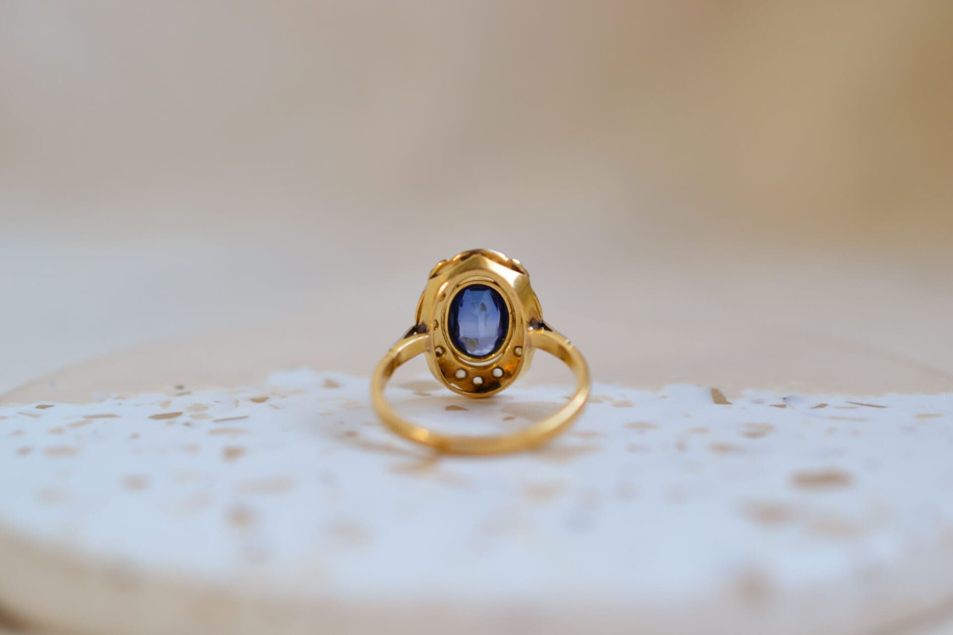 Bague Marguerite 2 Ors Saphir