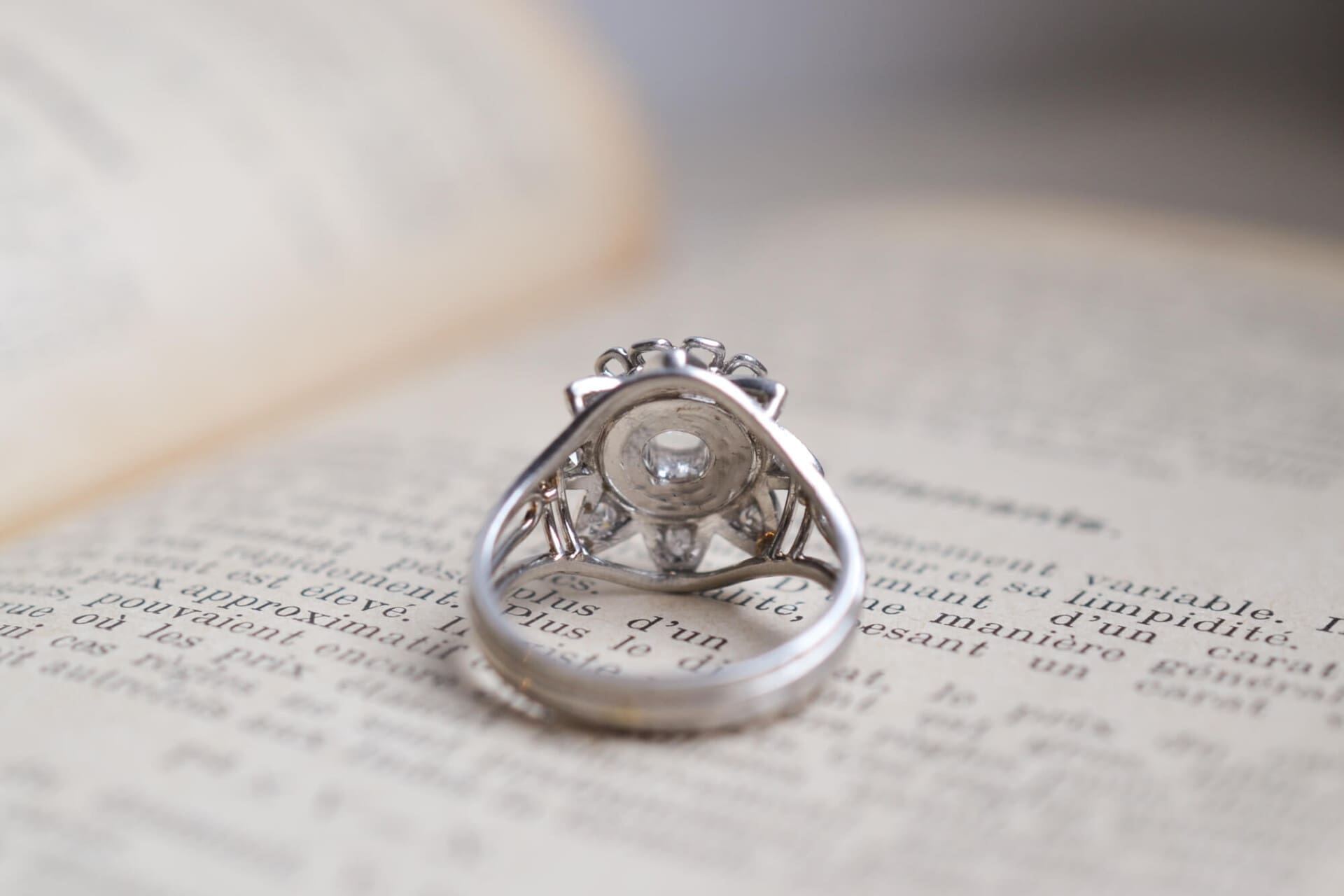 Bague Marguerite Or blanc Diamants