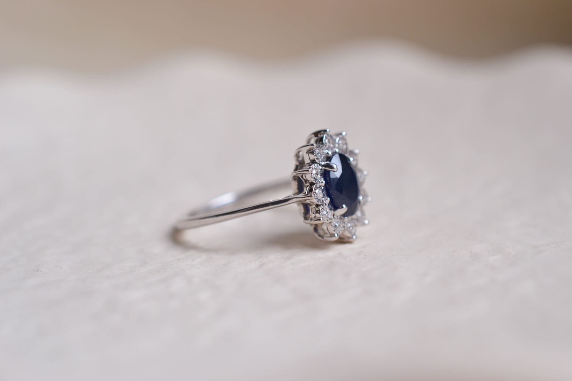Bague Marguerite Saphir et Diamants