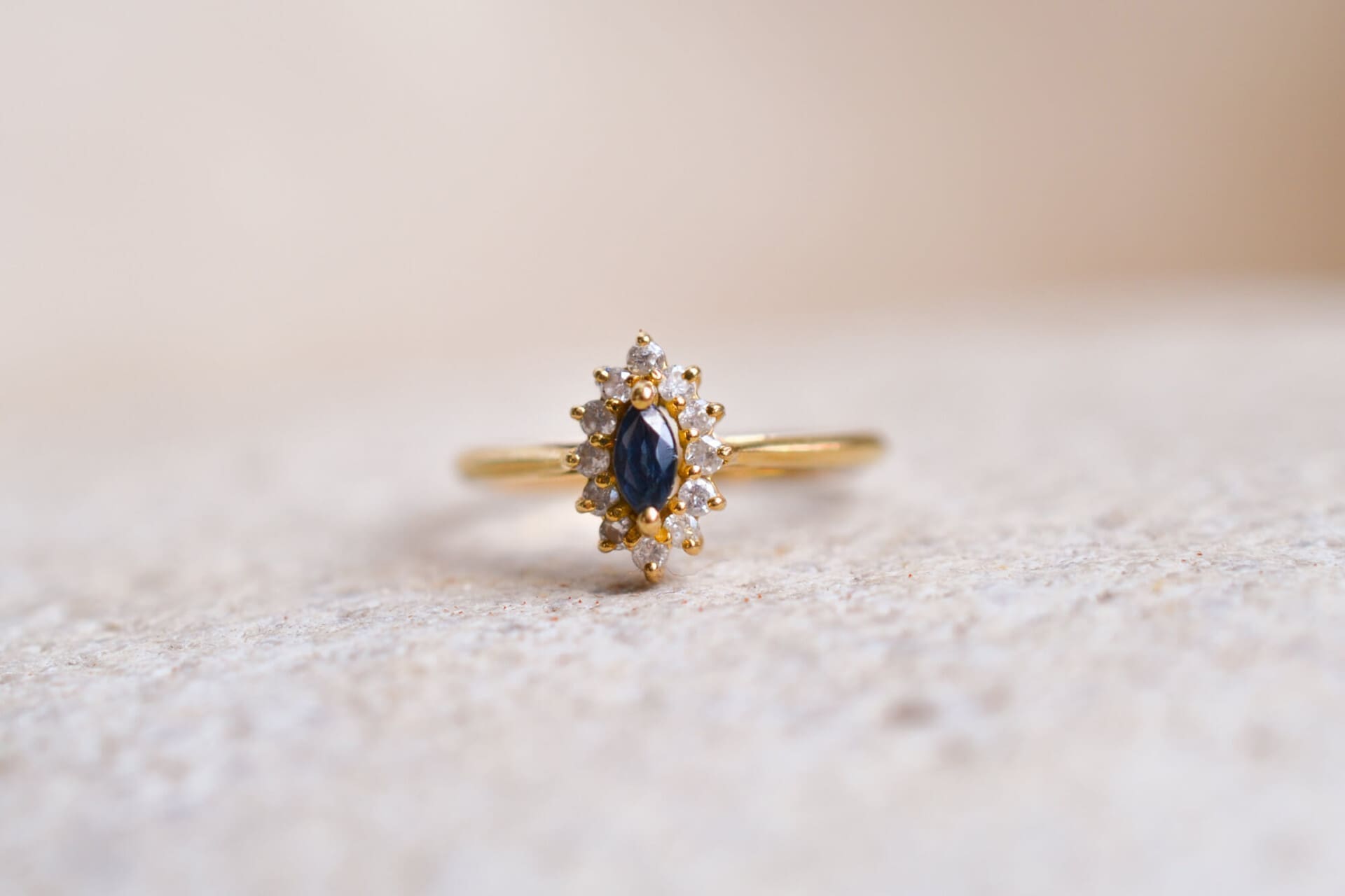 Bague Marguerite Saphir et Diamants