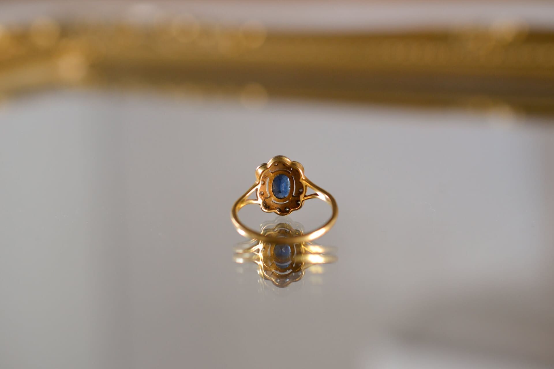 Bague Marguerite Saphir et Diamants
