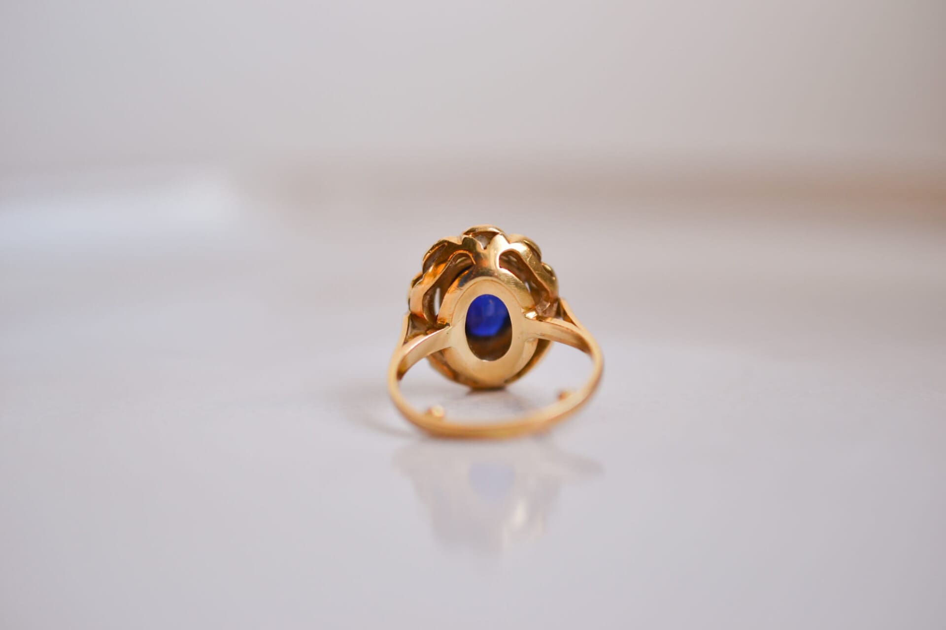 Bague Marguerite Or jaune Saphir et Diamants