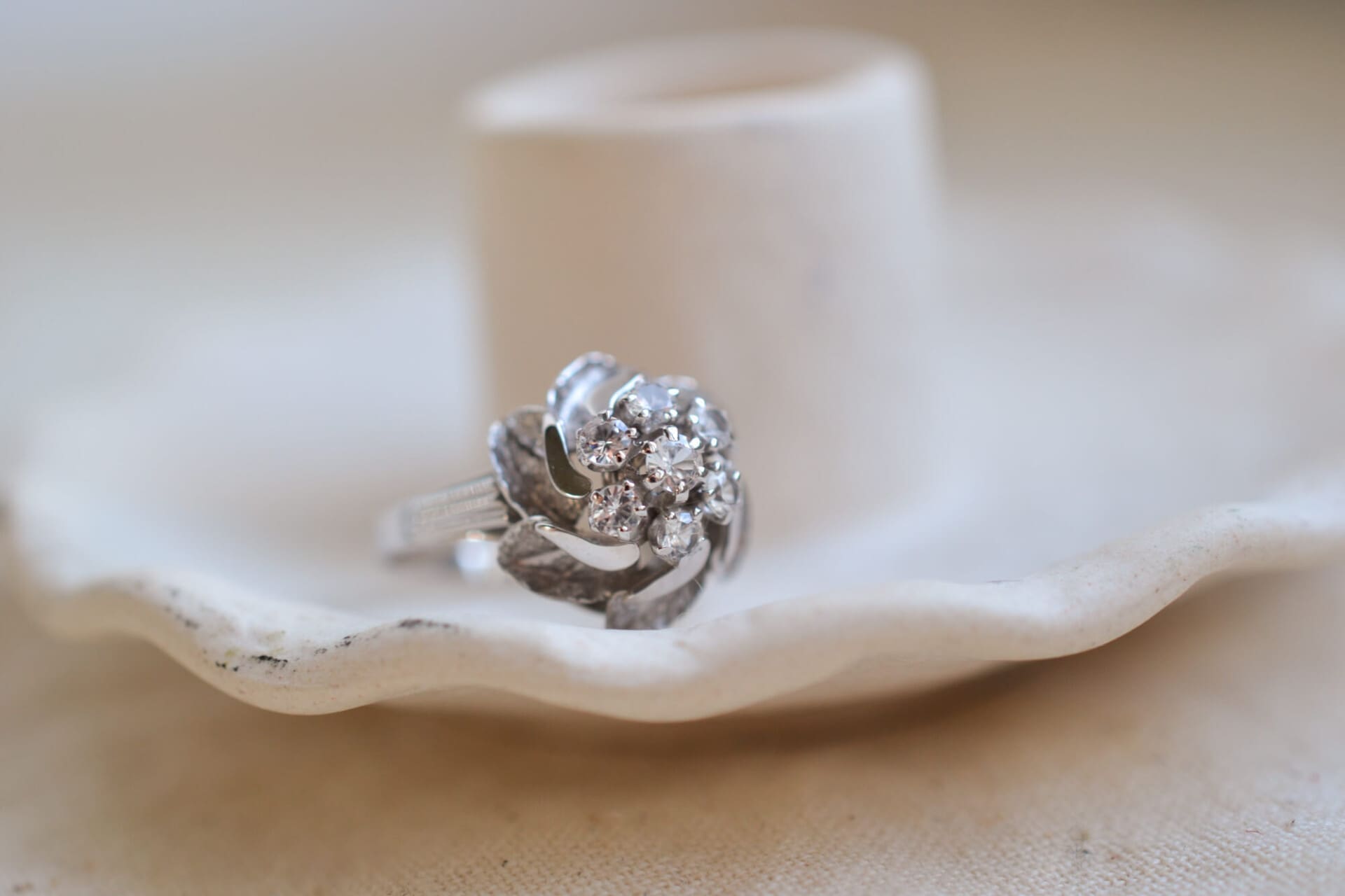 Bague Marguerite tourbillon Or blanc