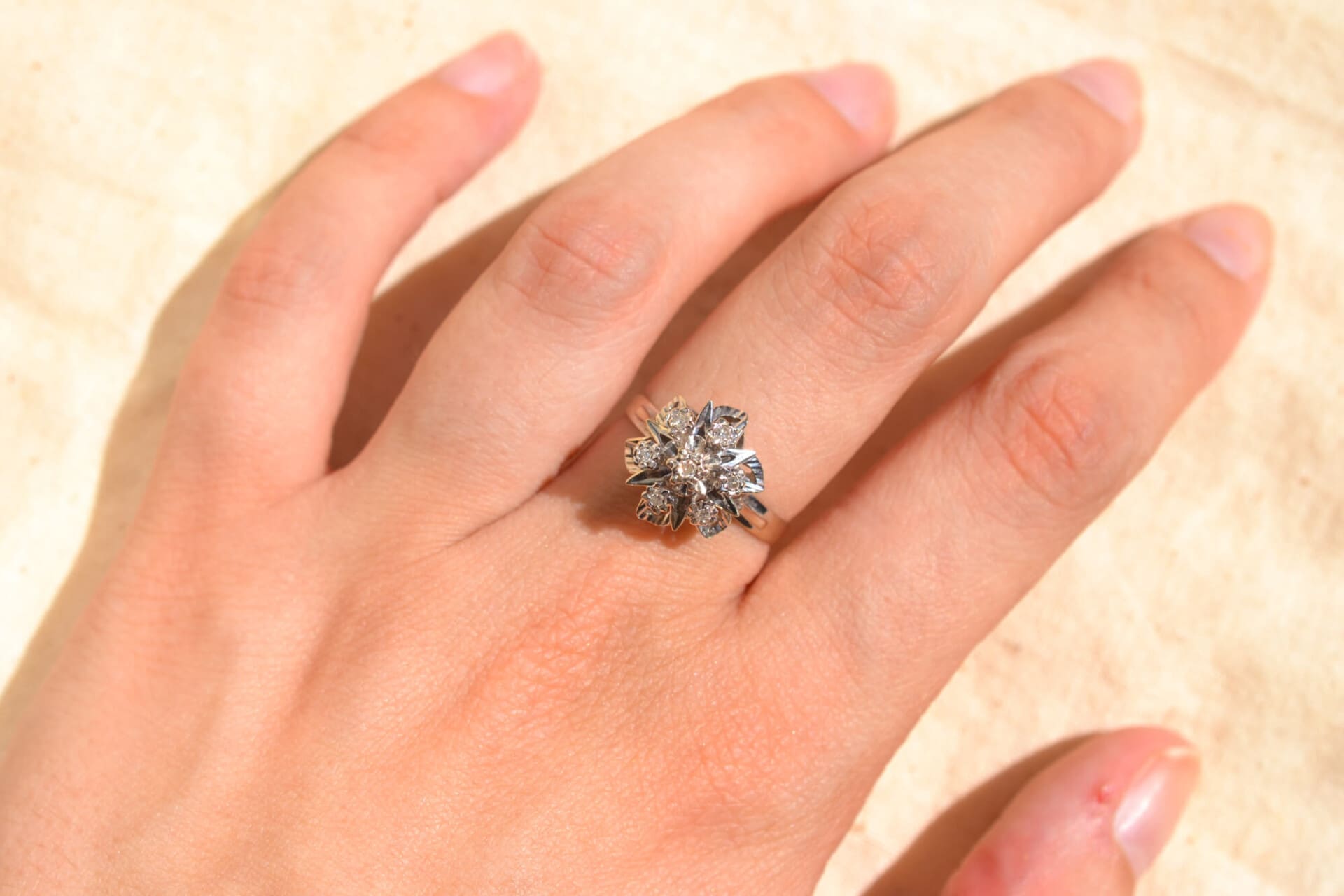 Bague Marguerite flocon Diamants