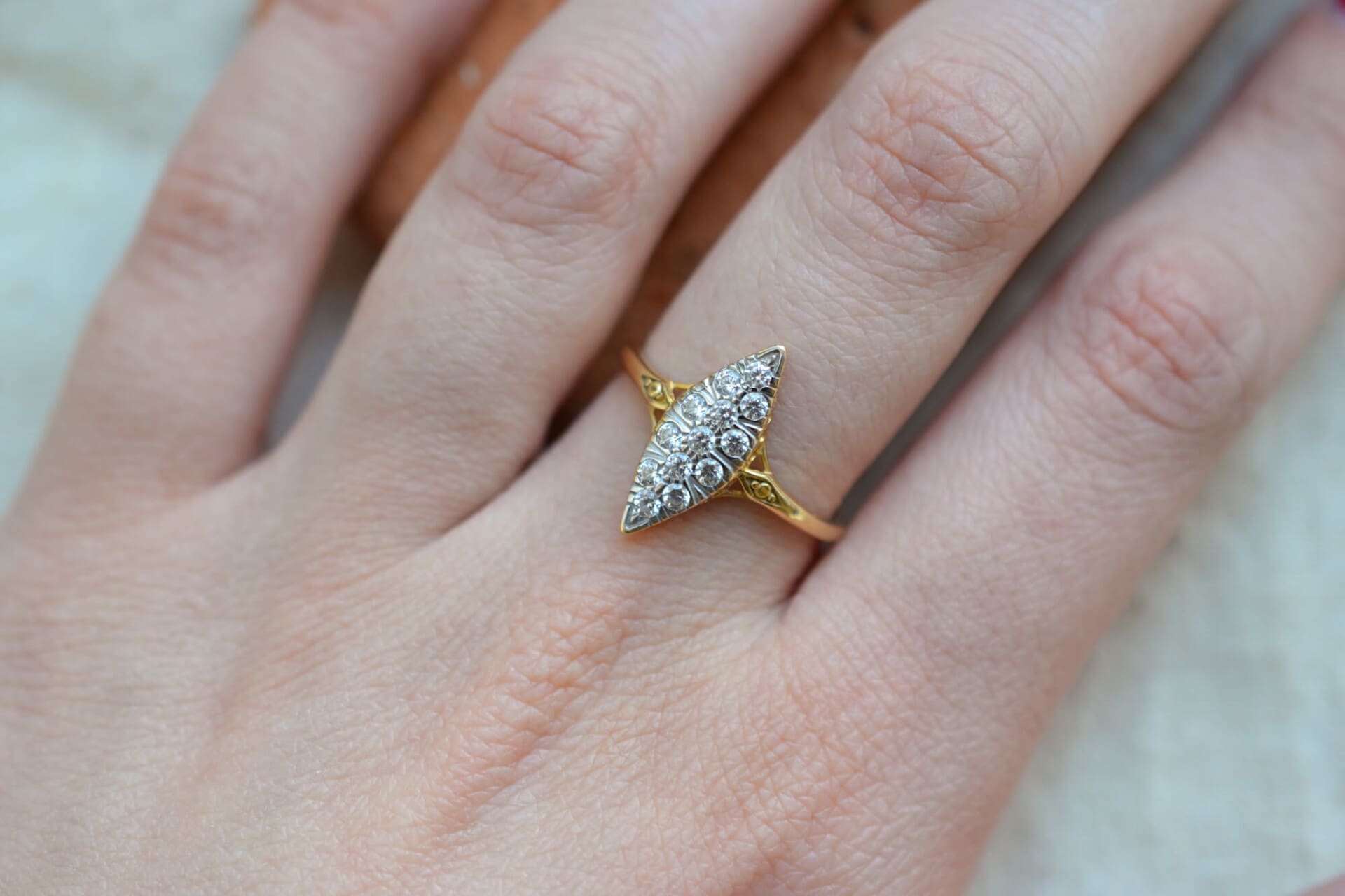 Bague Marquise 2 Ors Oxydes