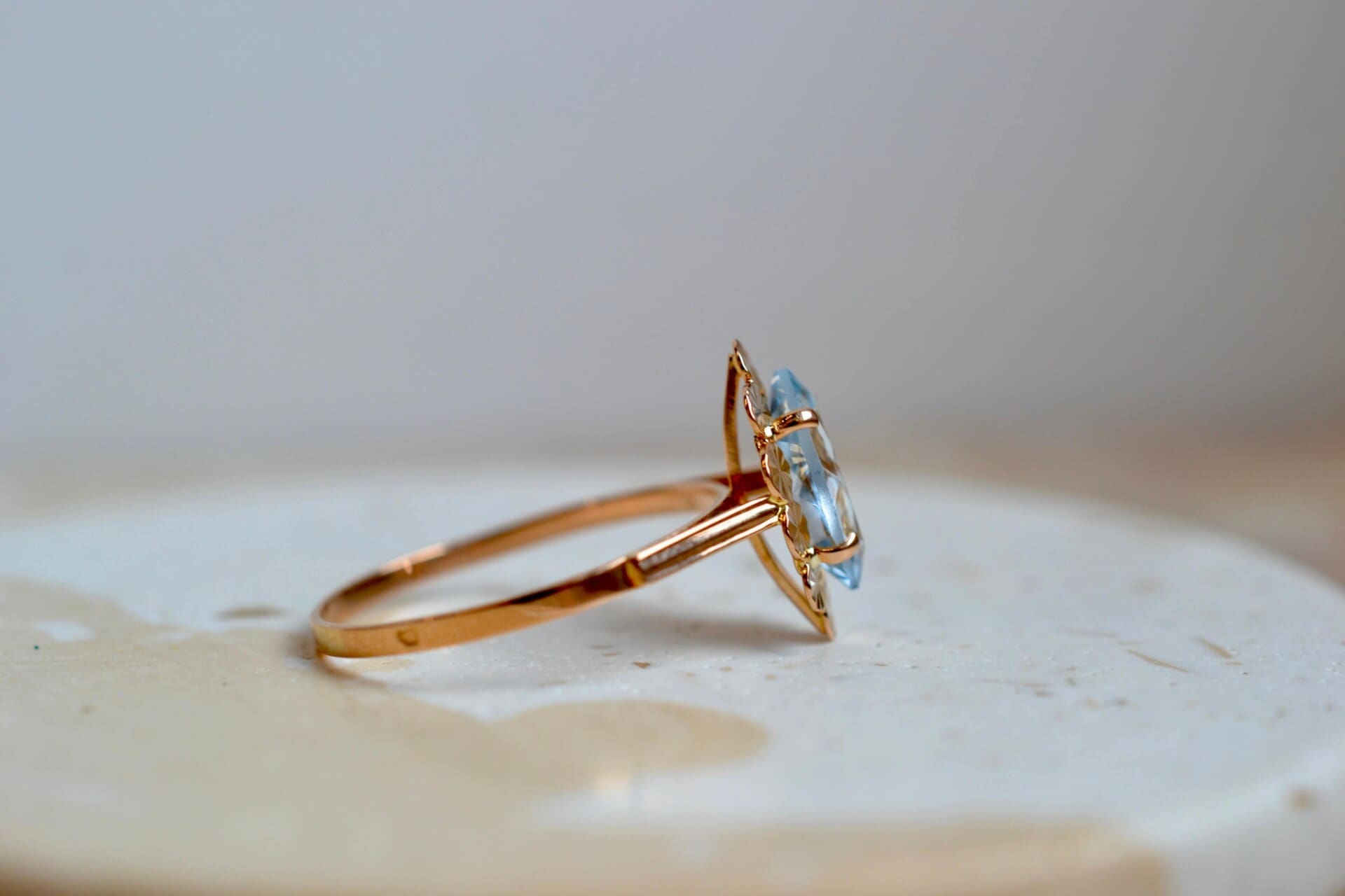 Bague Marquise Aigue-Marine