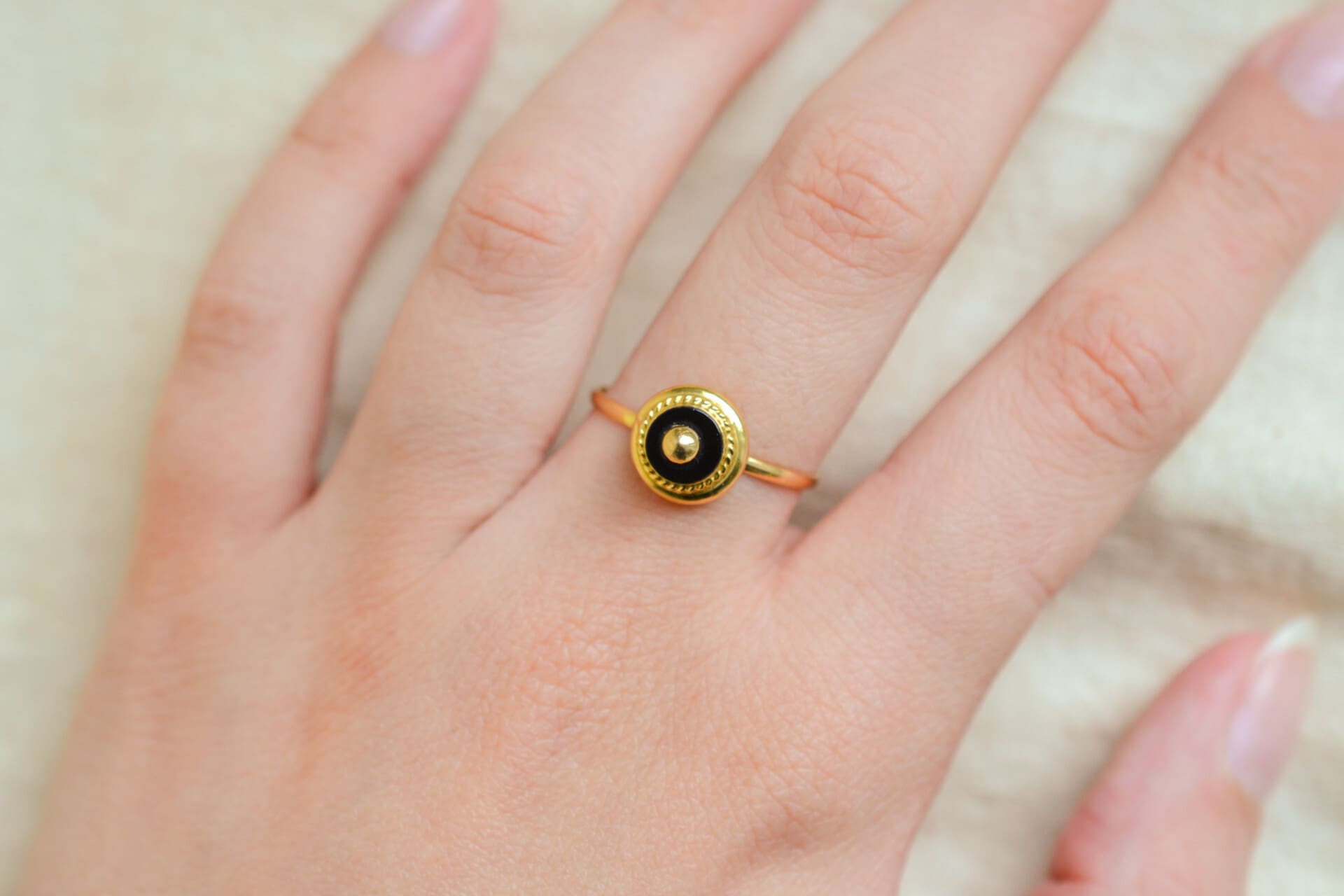 Bague Onyx décor torsadé