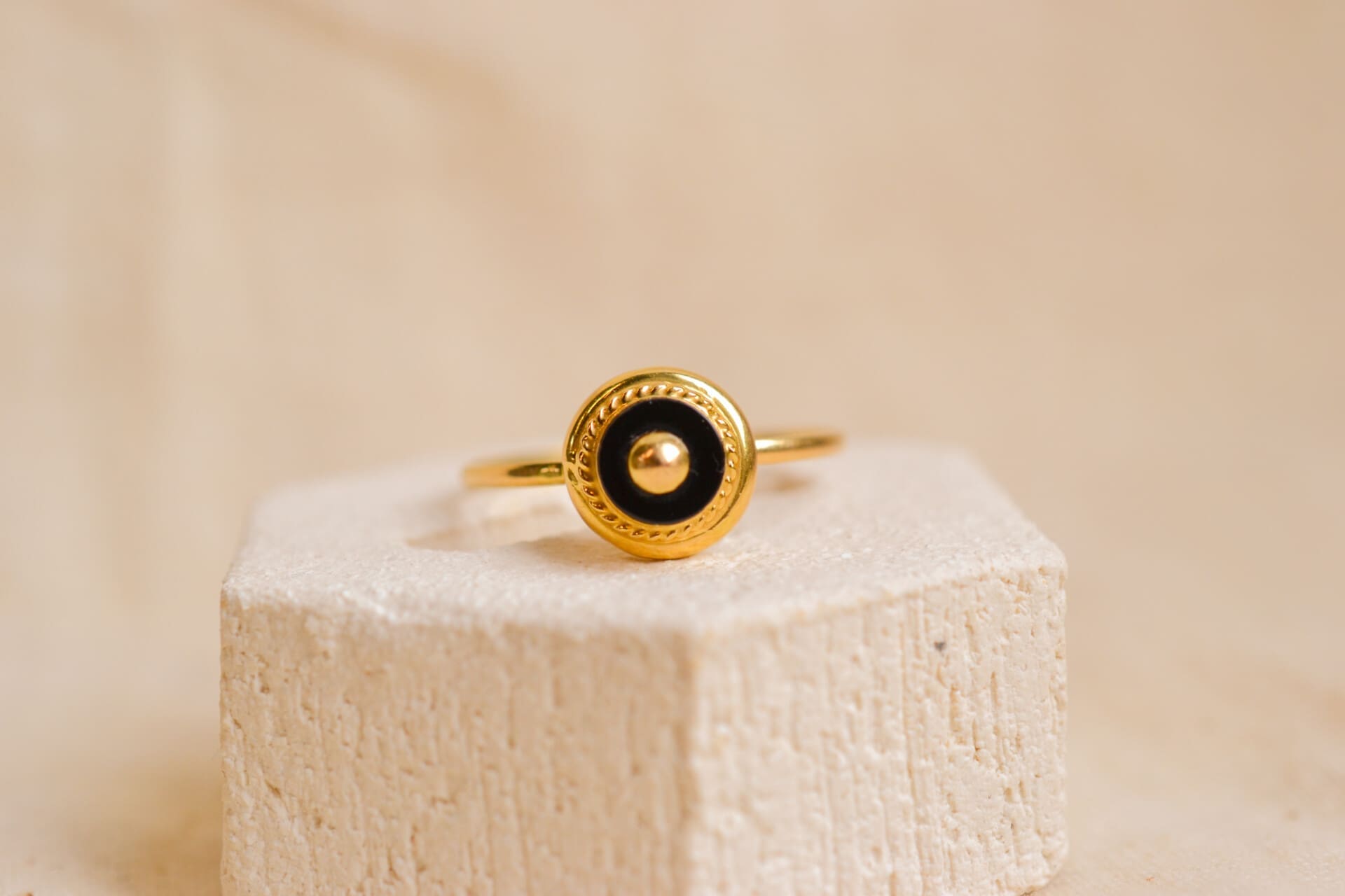 Bague Onyx décor torsadé