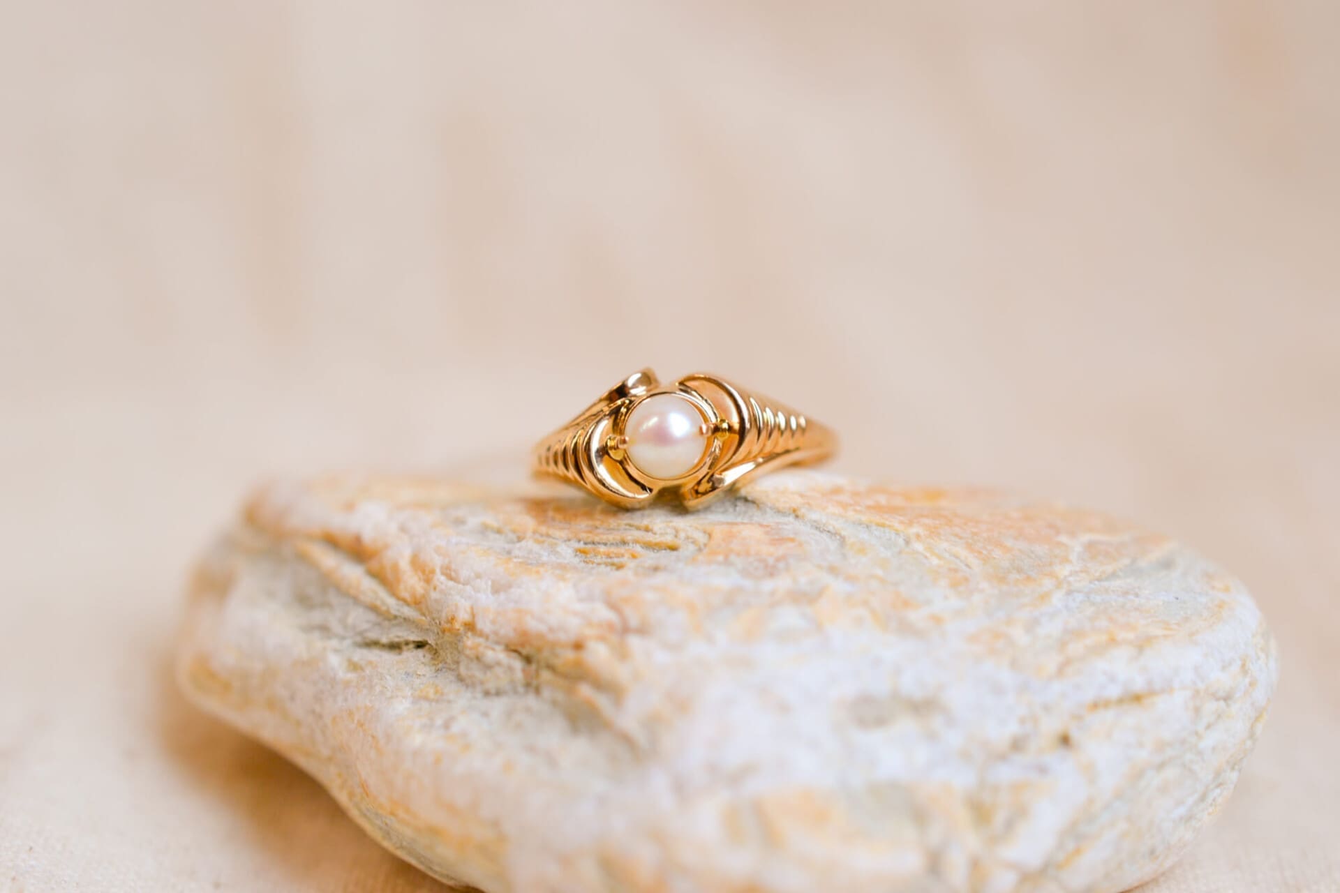 Bague Perle volute