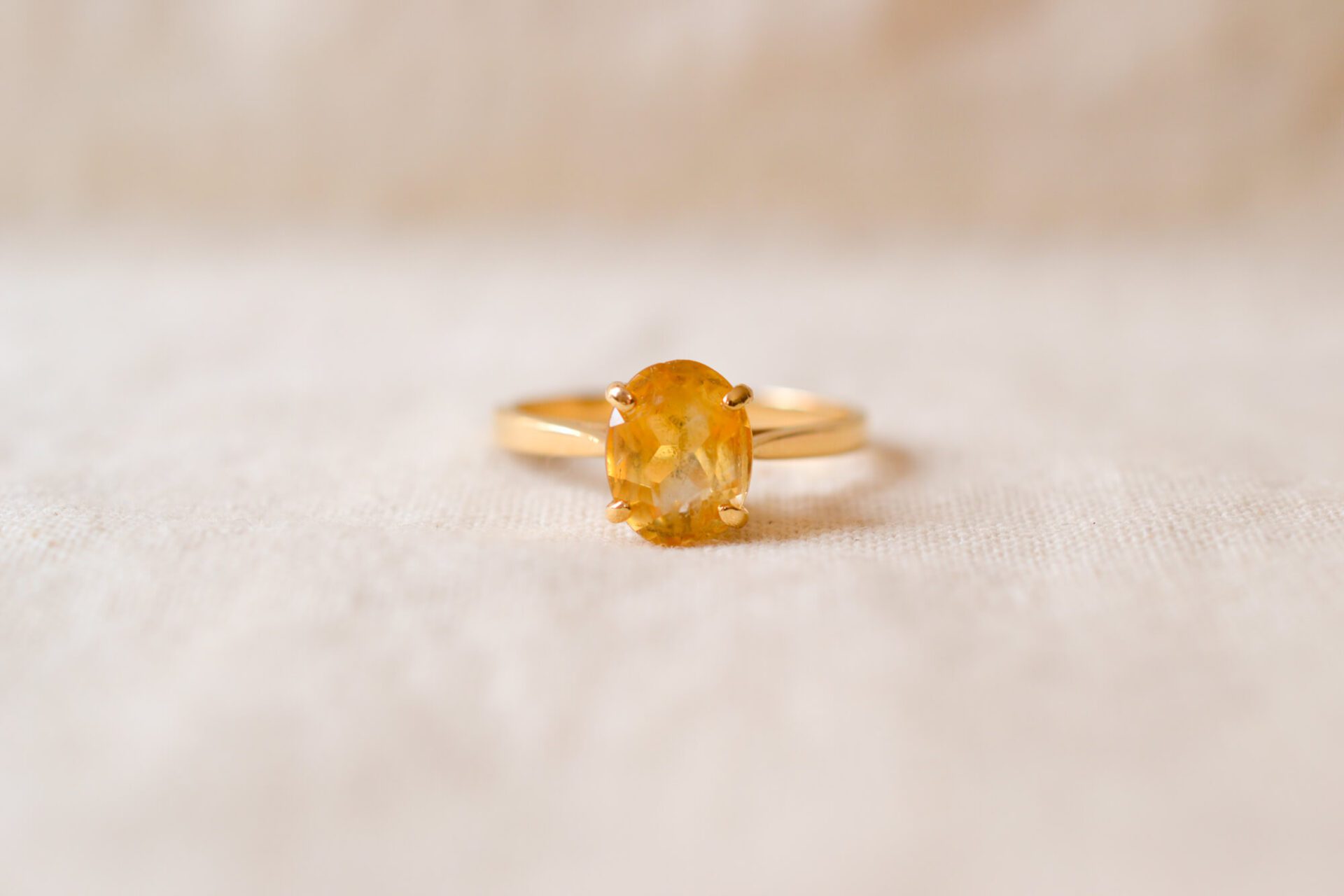 Bague Solitaire Citrine