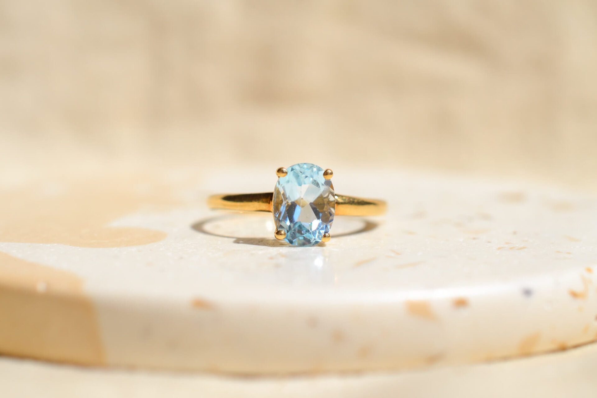 Bague Solitaire Aigue-Marine