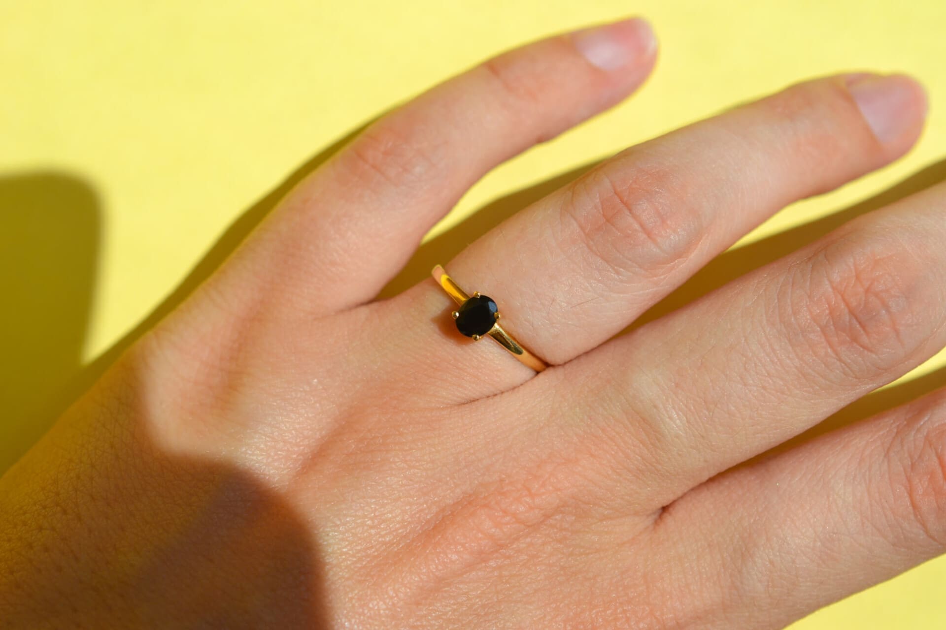 Bague Solitaire pierre bleue