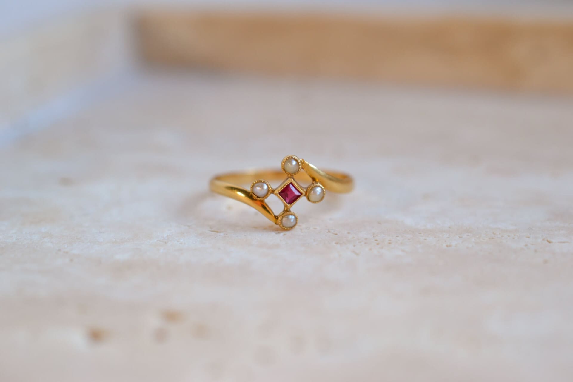 Bague Tourmaline et Perles