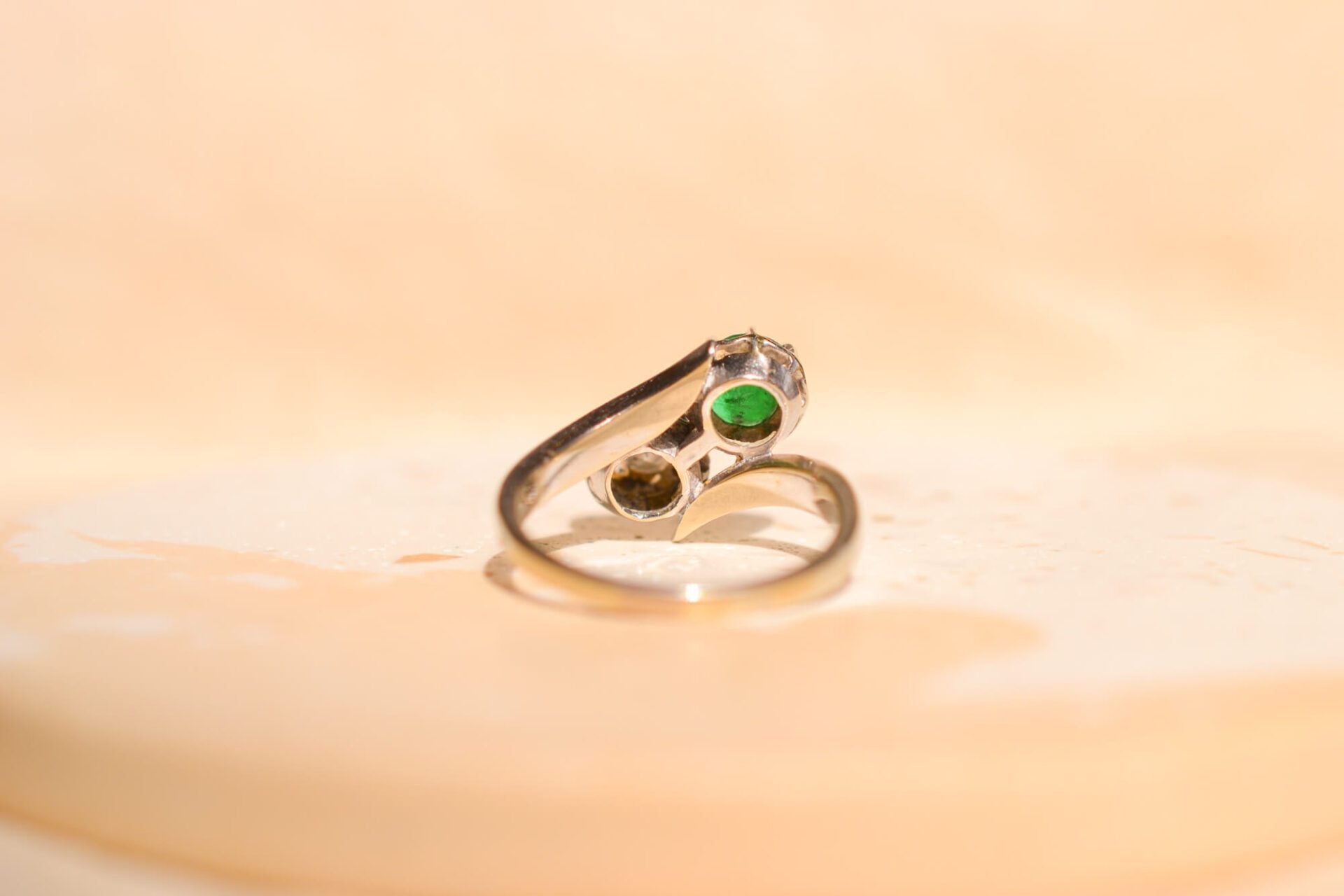 Bague Toi et Moi Emeraude et Diamant