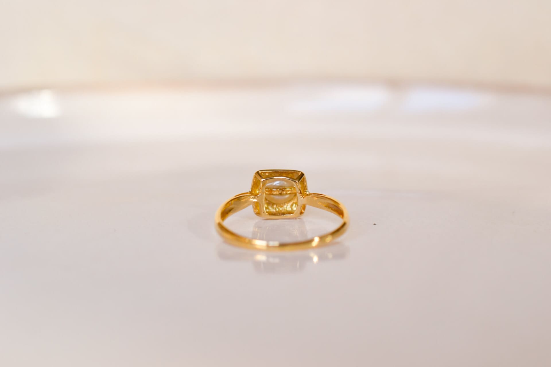Bague carrée Perle