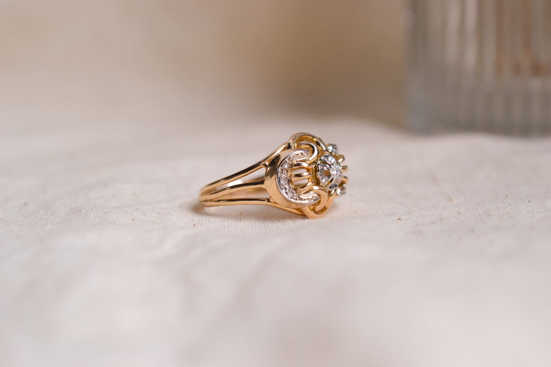 Bague ajourée 2 Ors Diamants