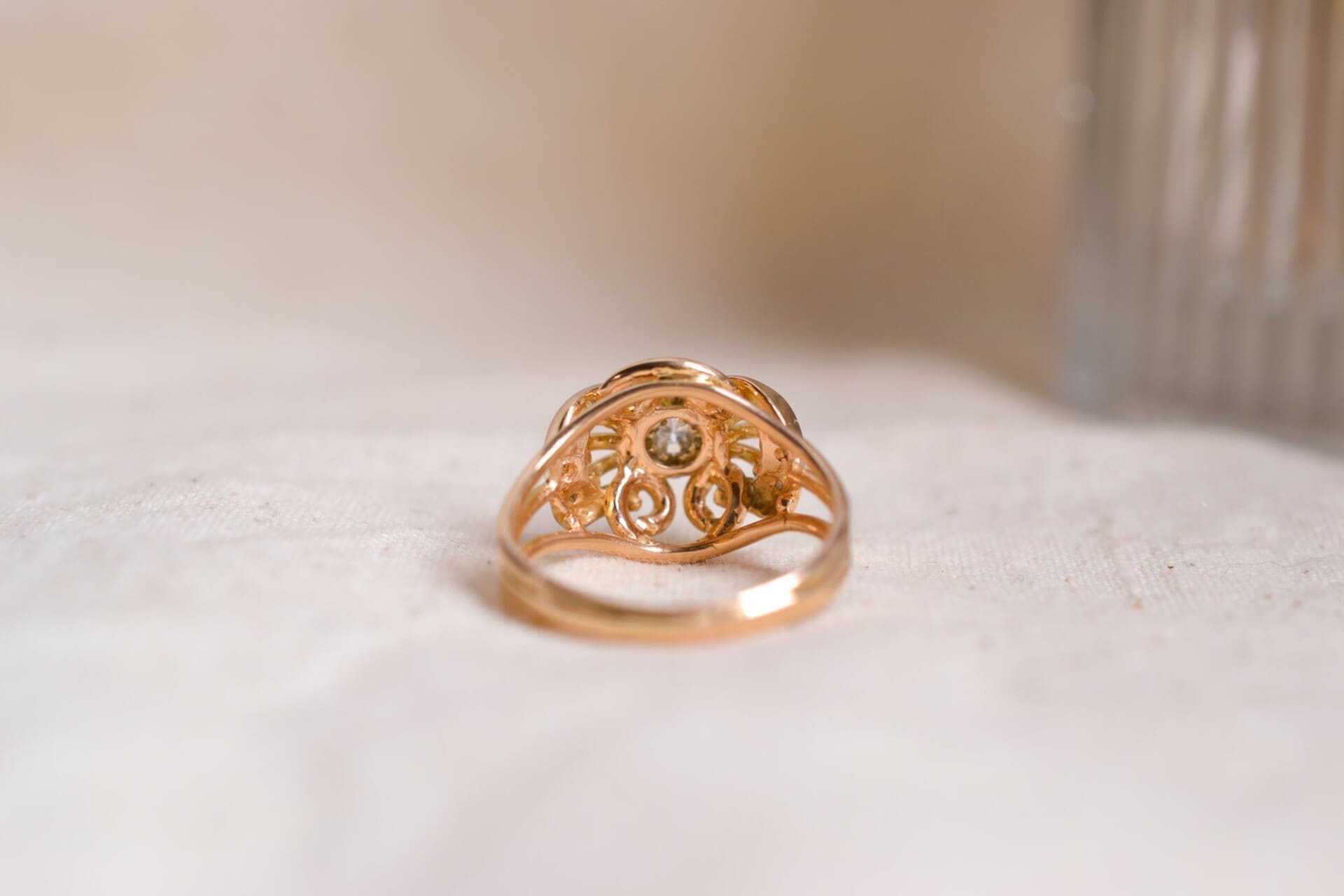 Bague ajourée 2 Ors Diamants
