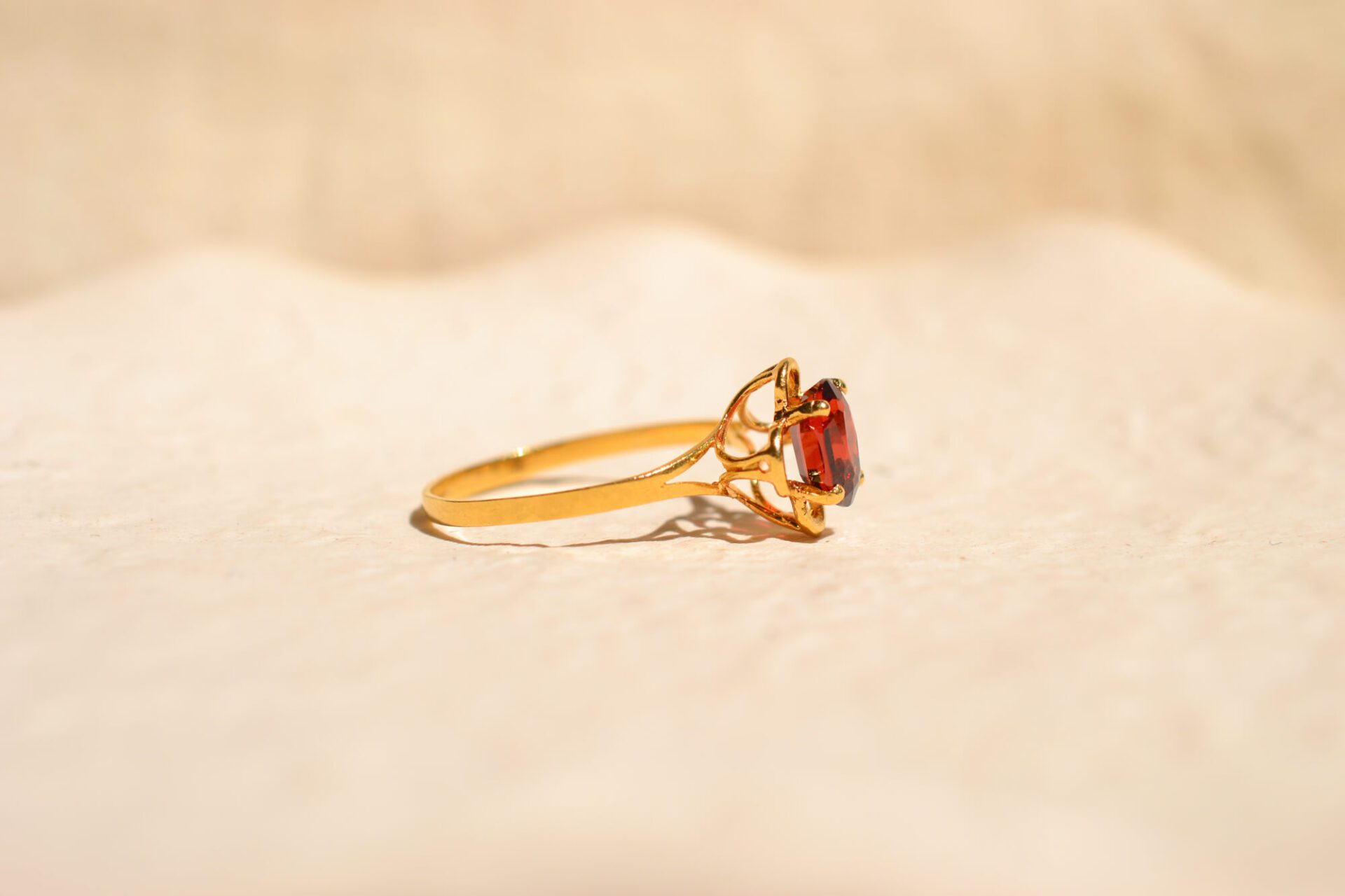 Bague Grenat quadrilobée