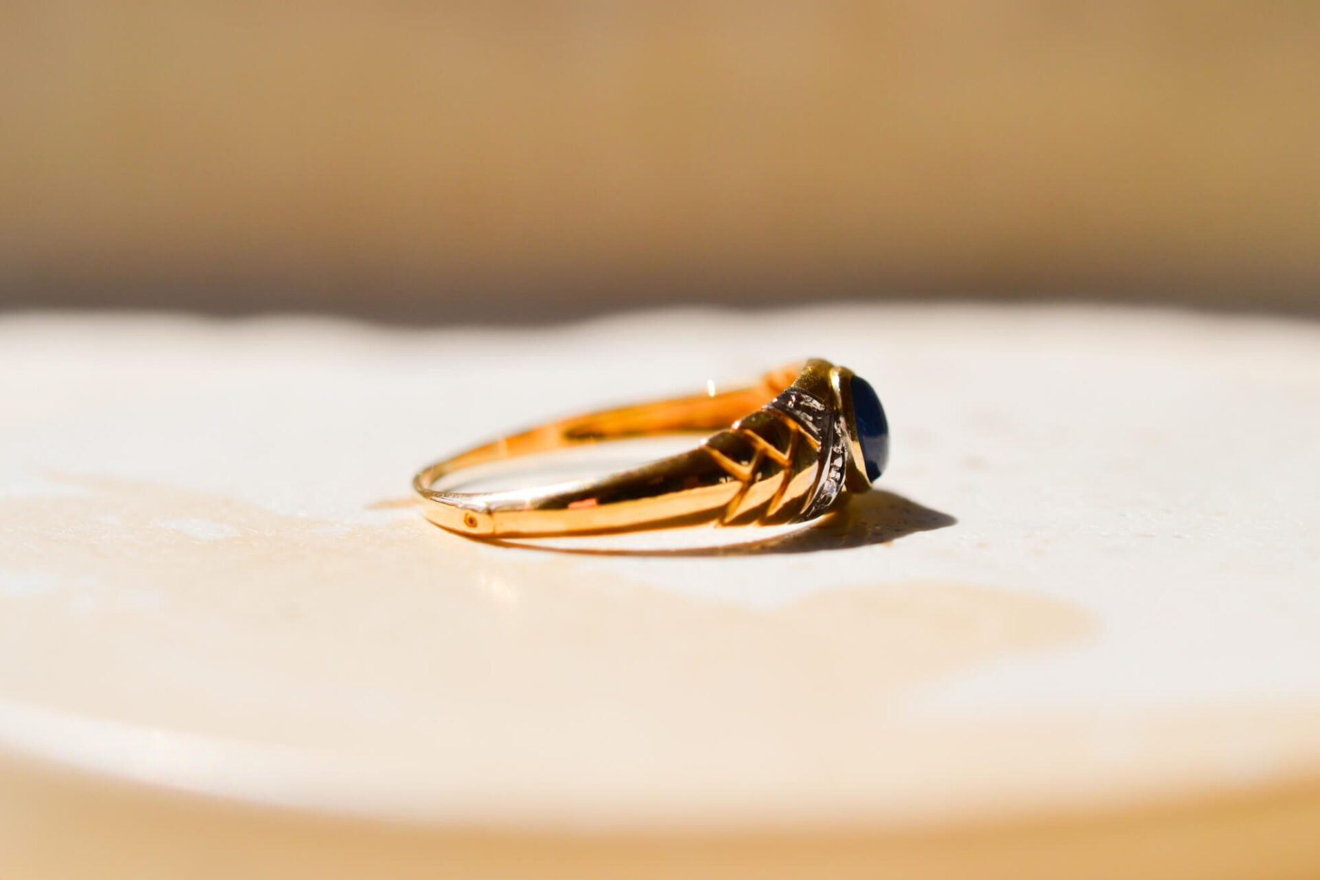 Bague Jonc Saphir et Diamants