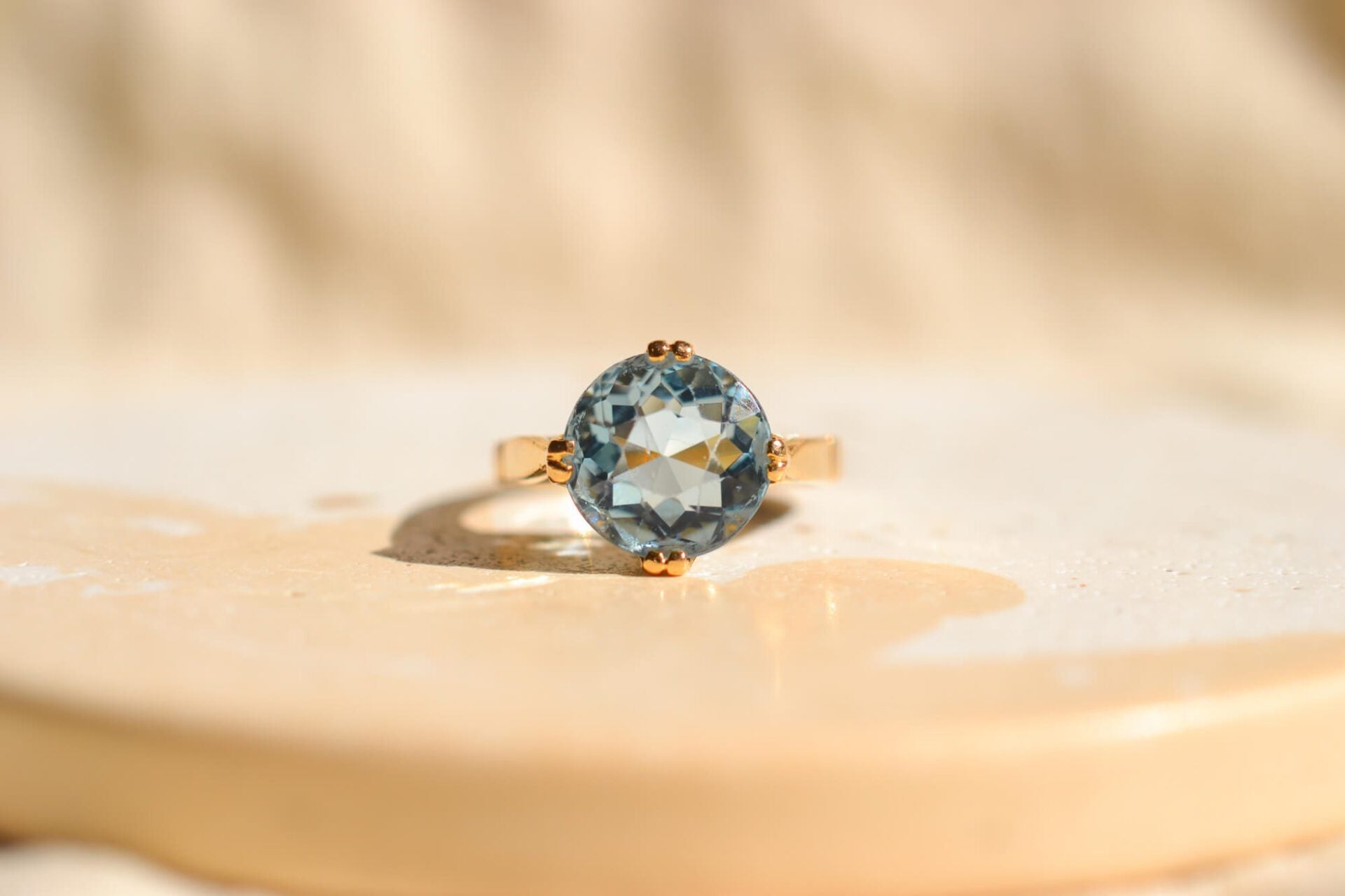 Bague Aigue-Marine taille brillant