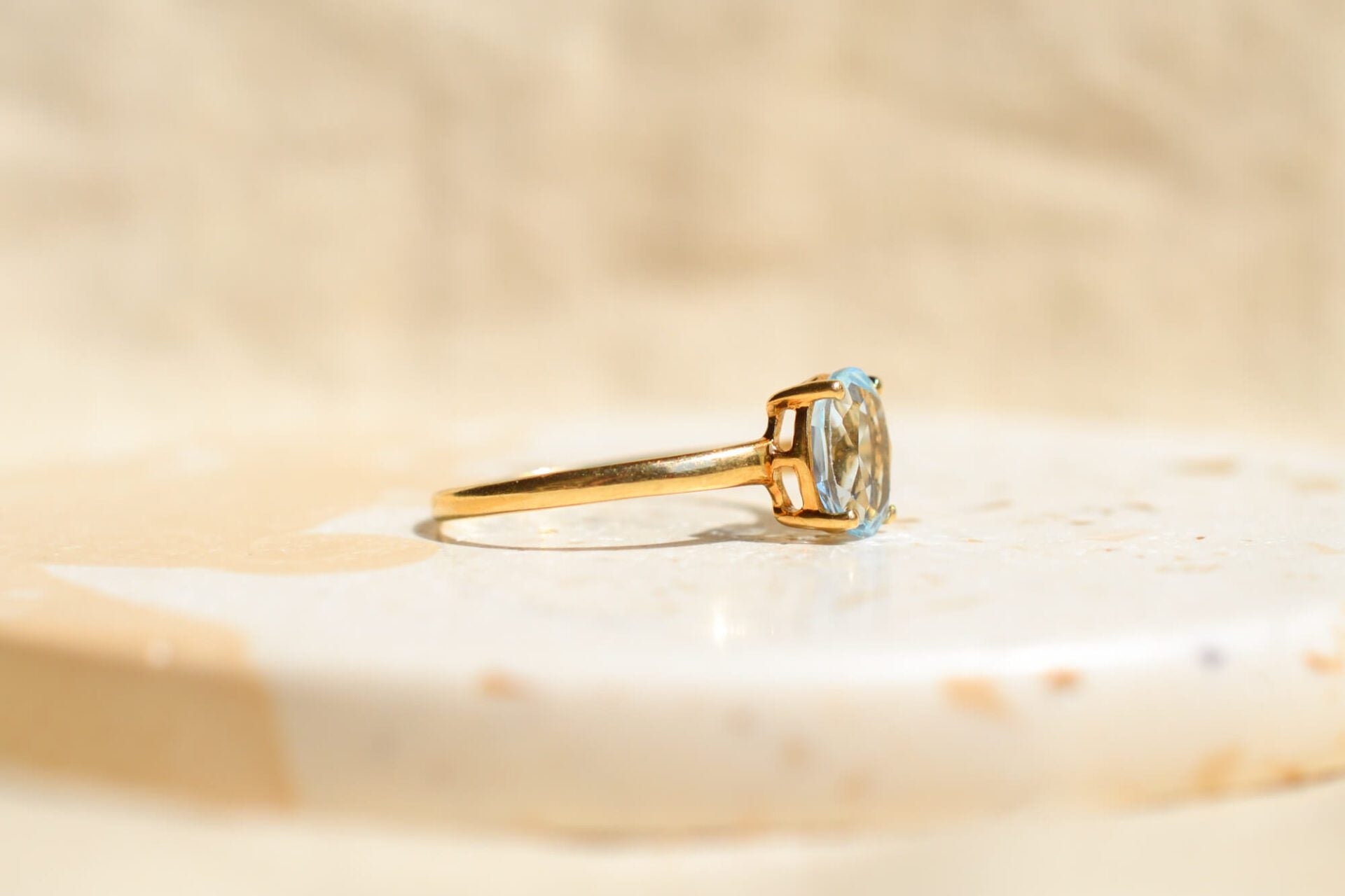 Bague Solitaire Aigue-Marine