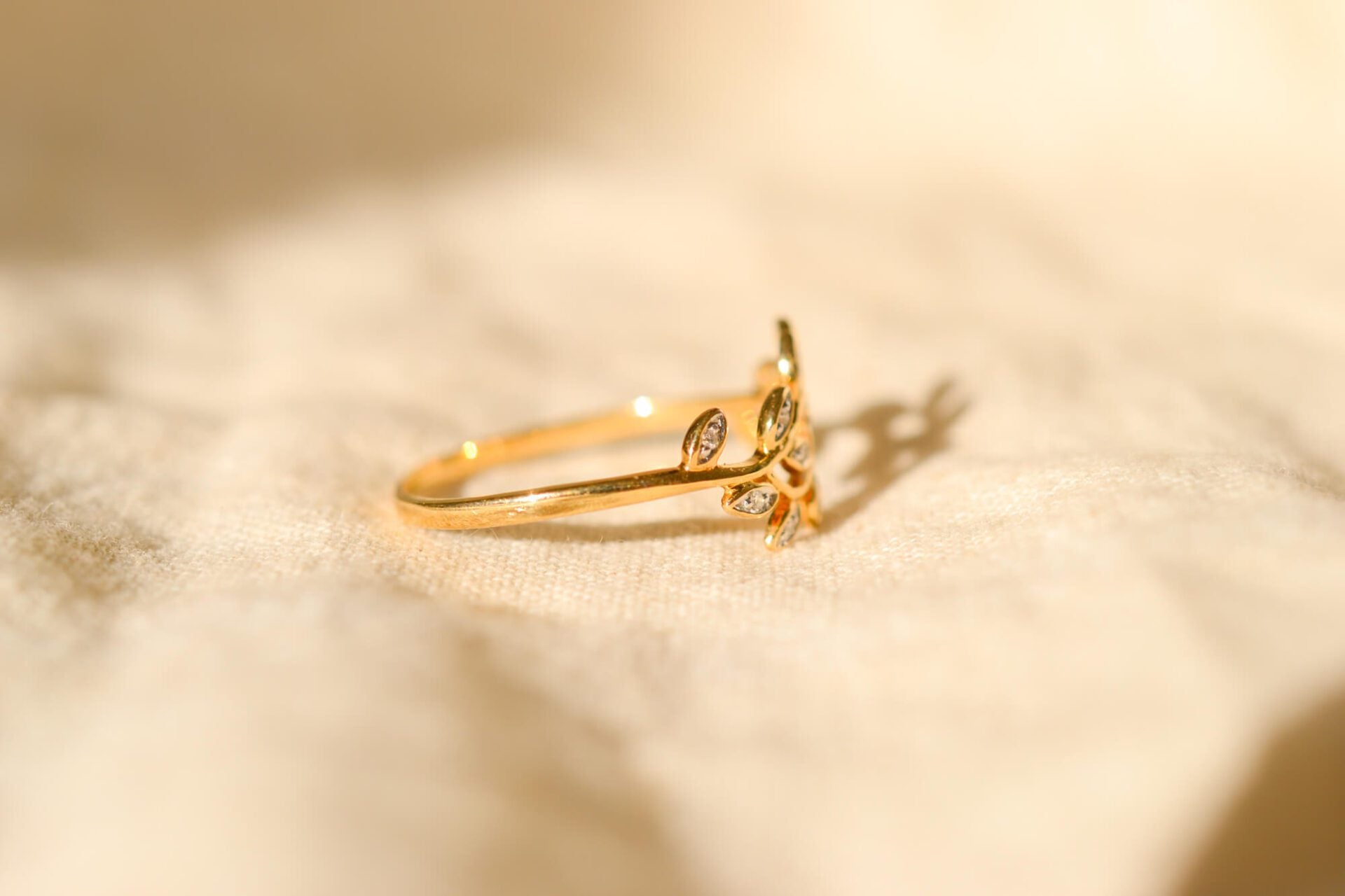 Bague feuilles Diamants