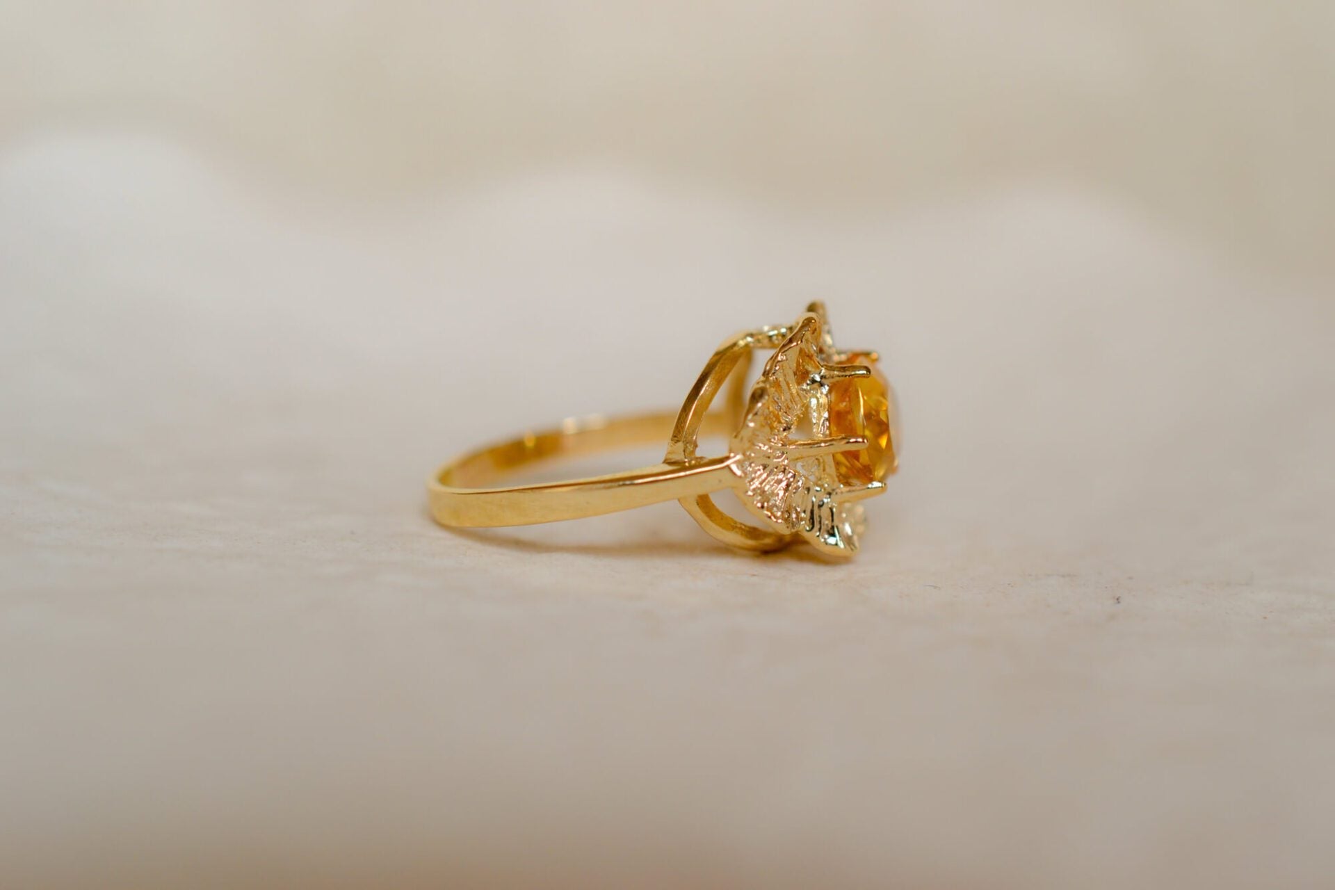Bague fleur Citrine
