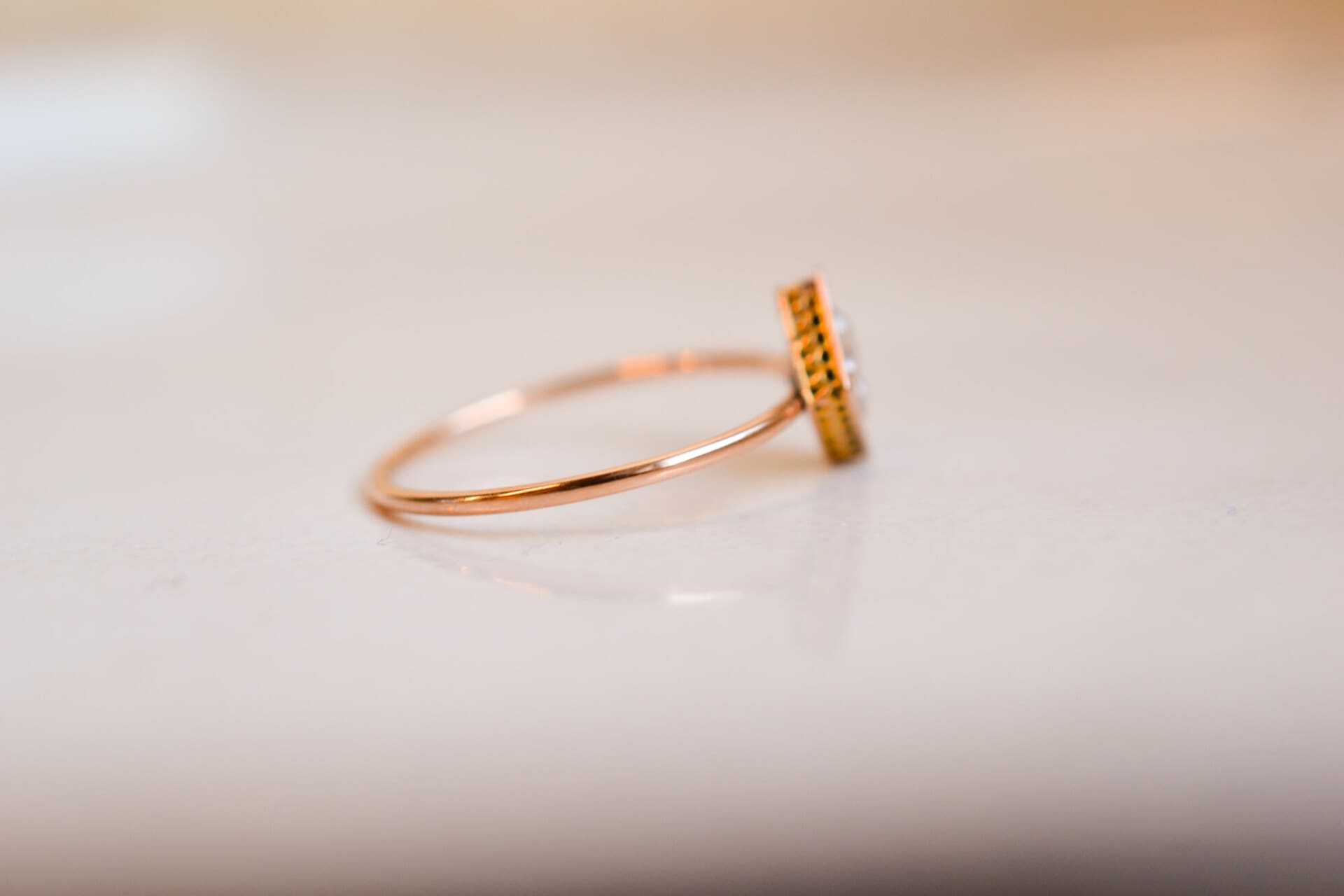 Bague losange 4 demi-perles