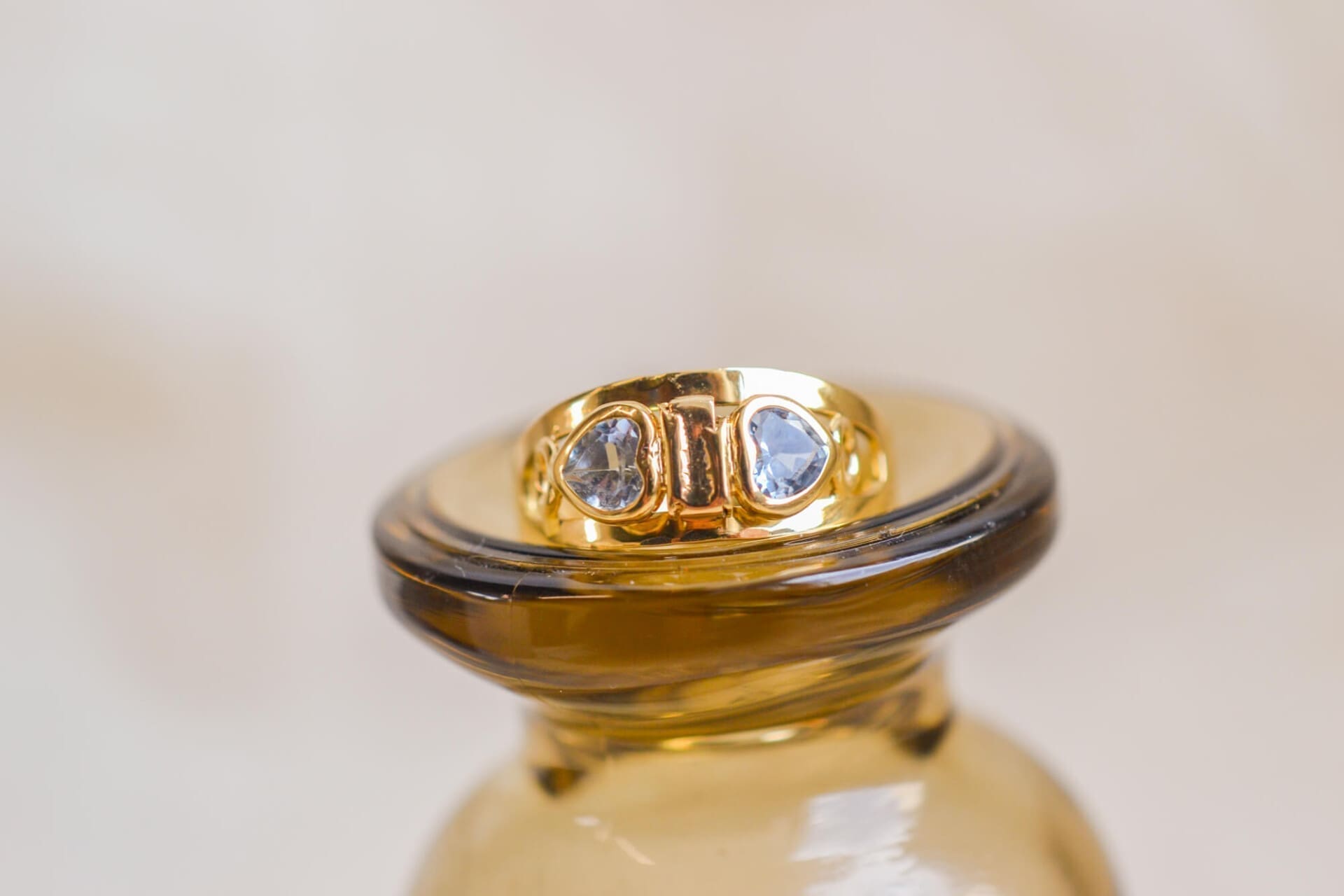 Bague bandeau ajourée Oxydes bleus
