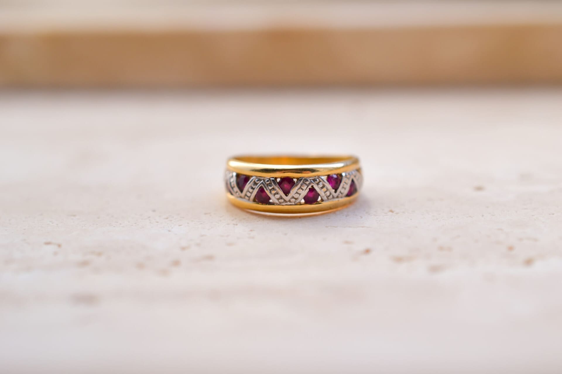 Bague bandeau Rubis