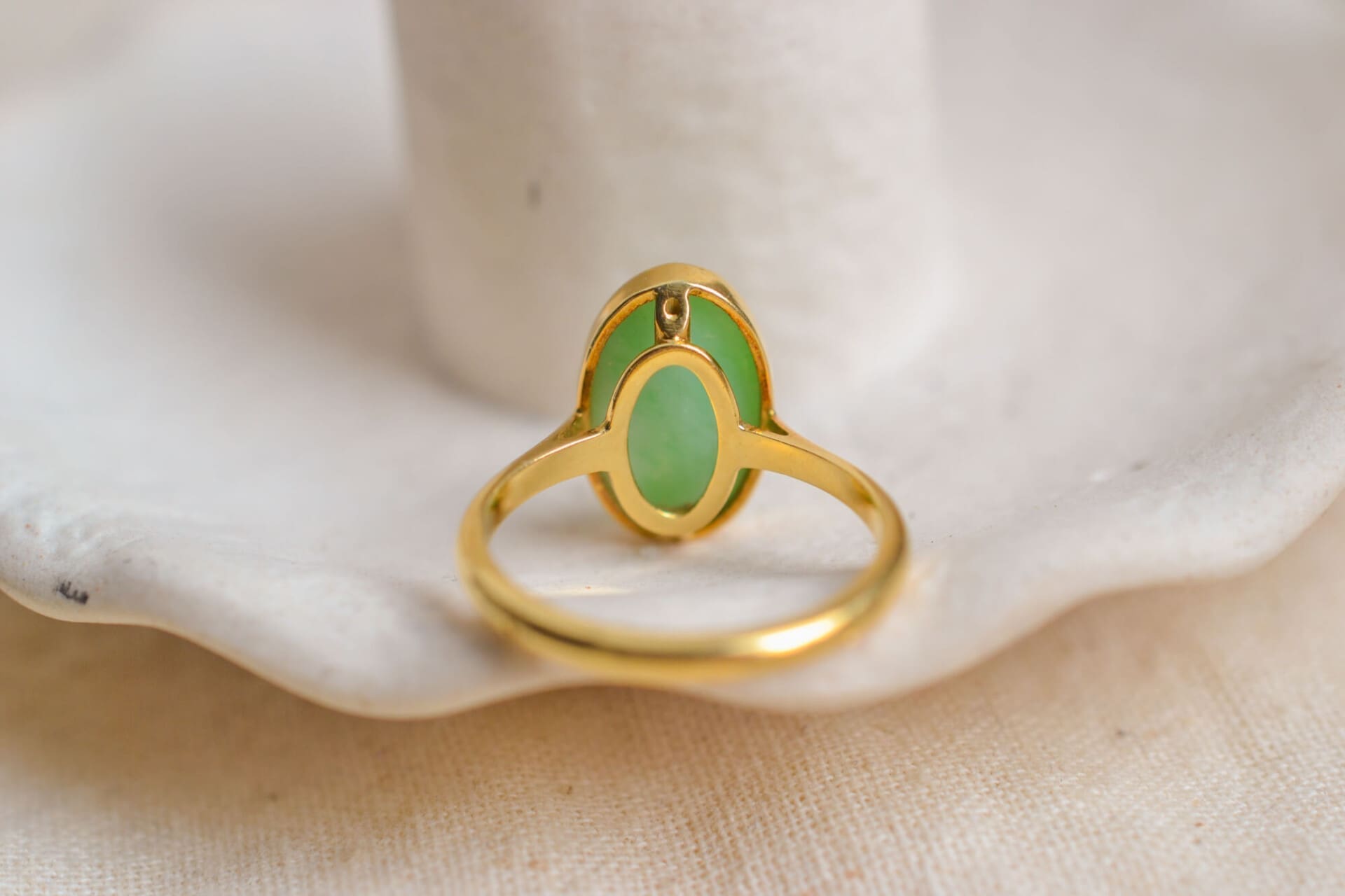 Bague cabochon Jade jadéite