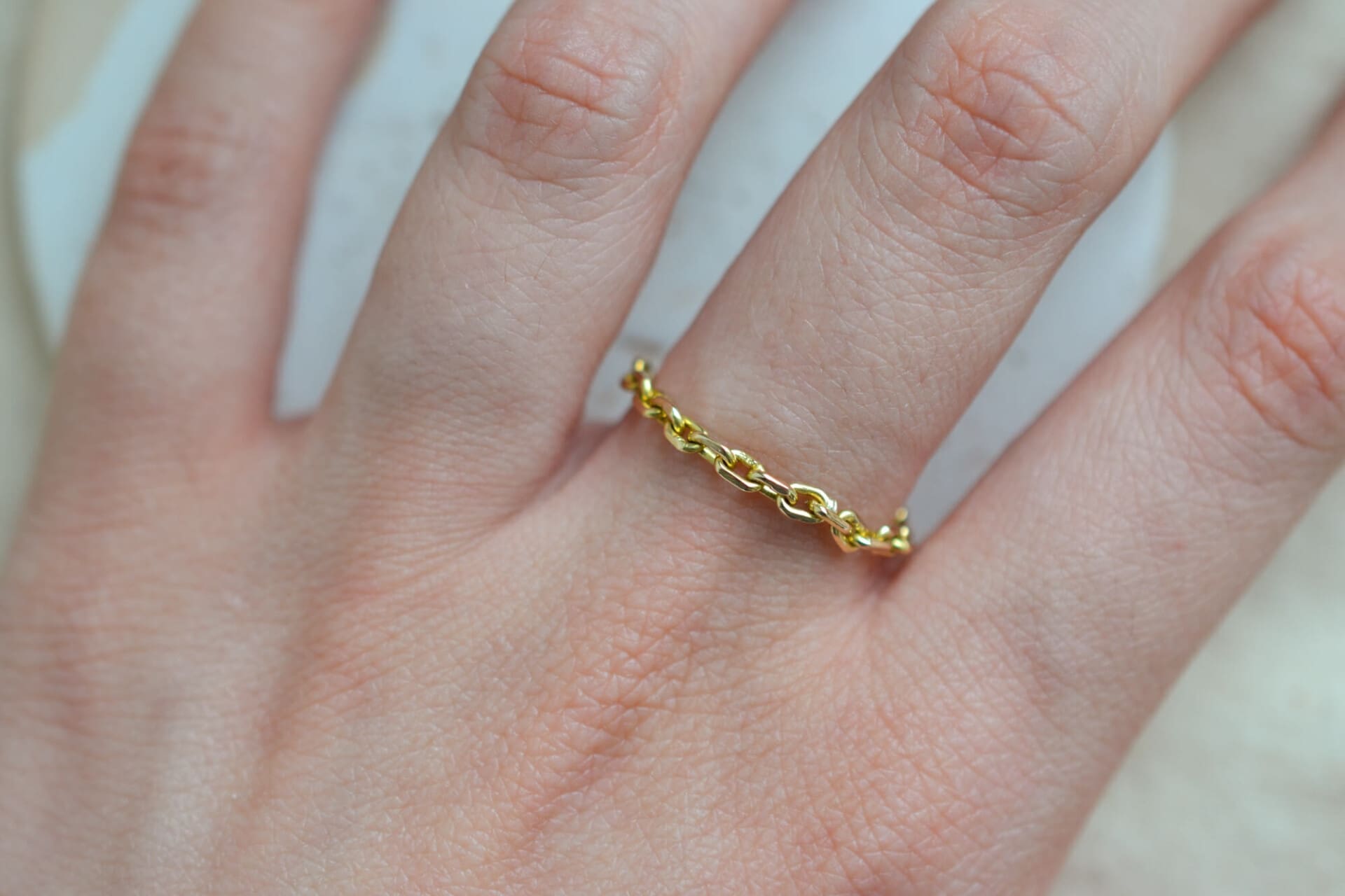 Bague chaîne maille forçat