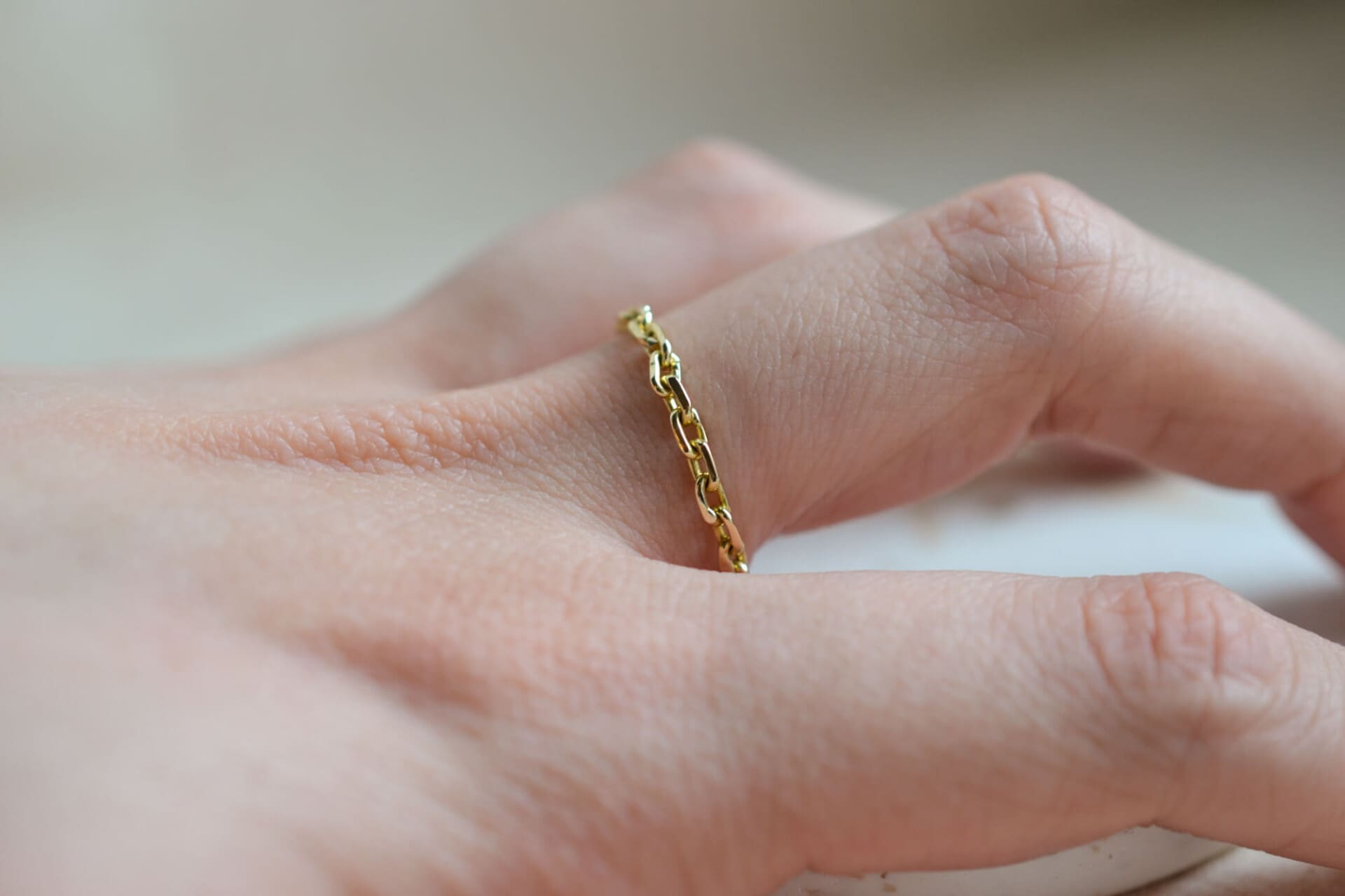 Bague chaîne maille forçat