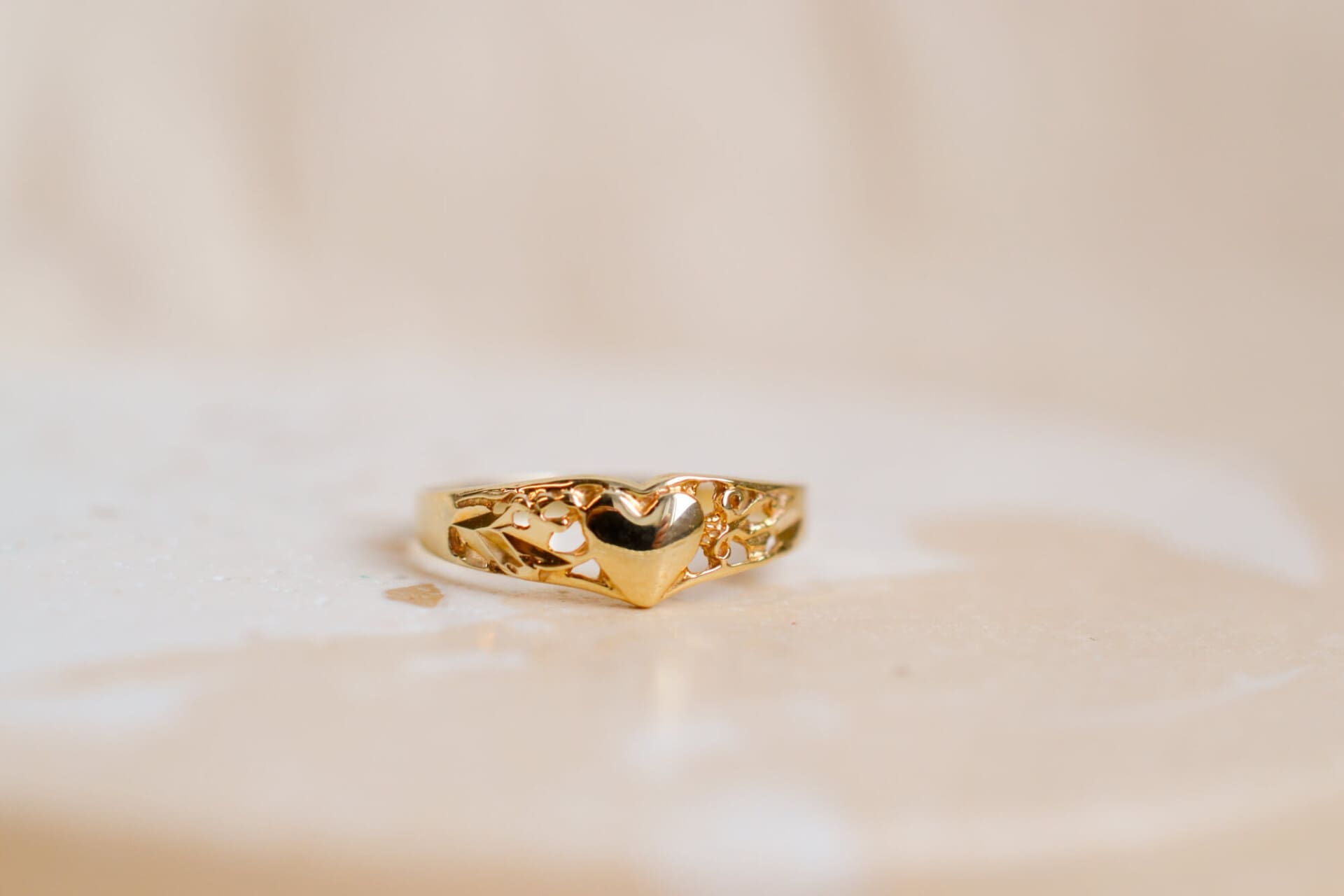 Bague chevalière coeur