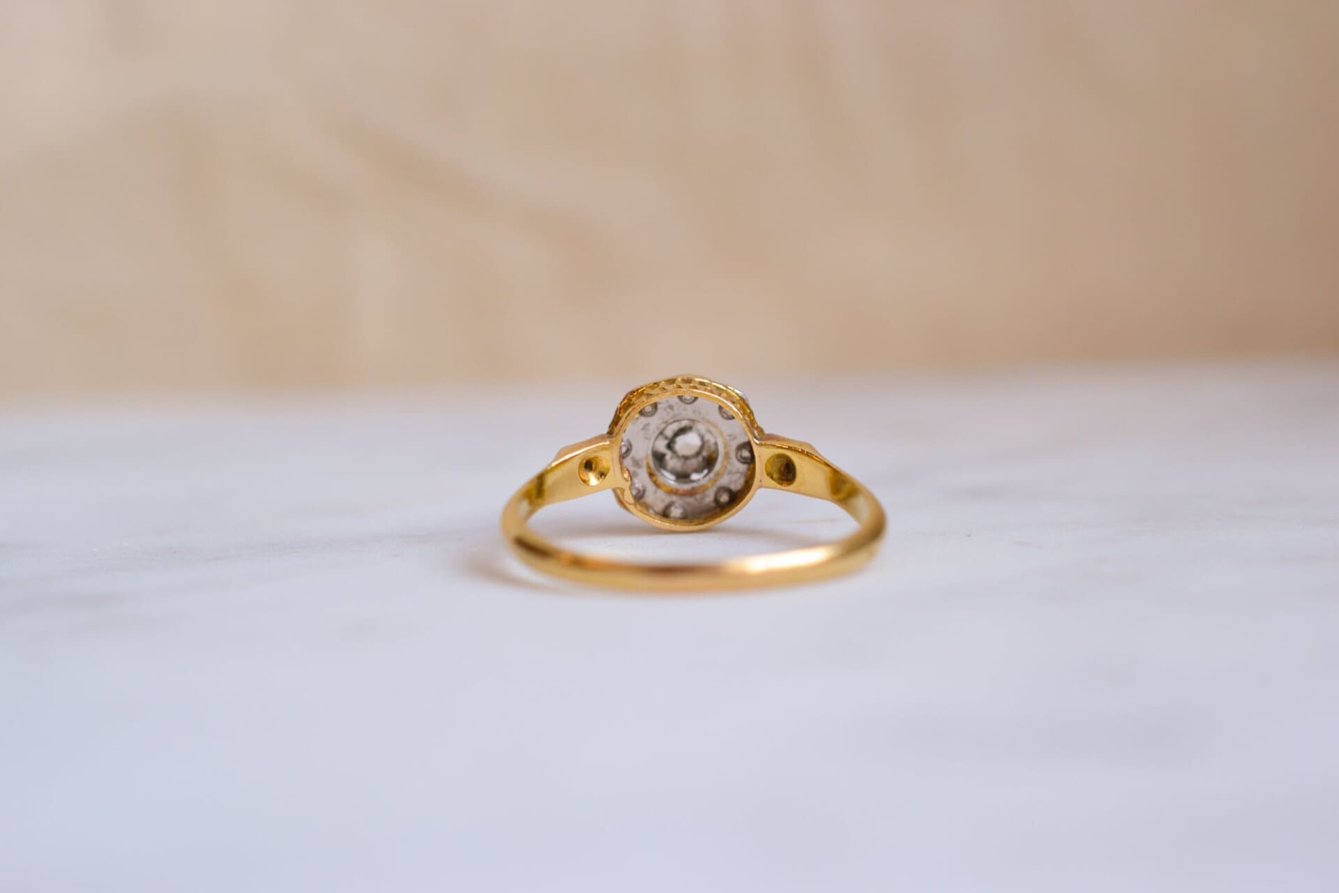 Bague circulaire Art Déco 2 Ors Diamants