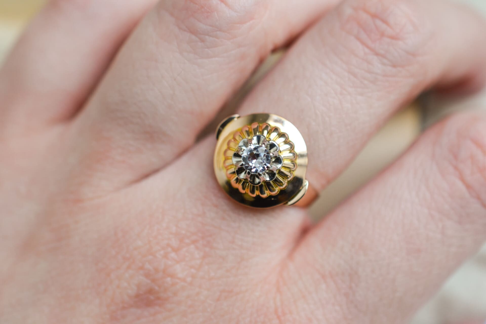 Bague circulaire Art Déco Oxyde