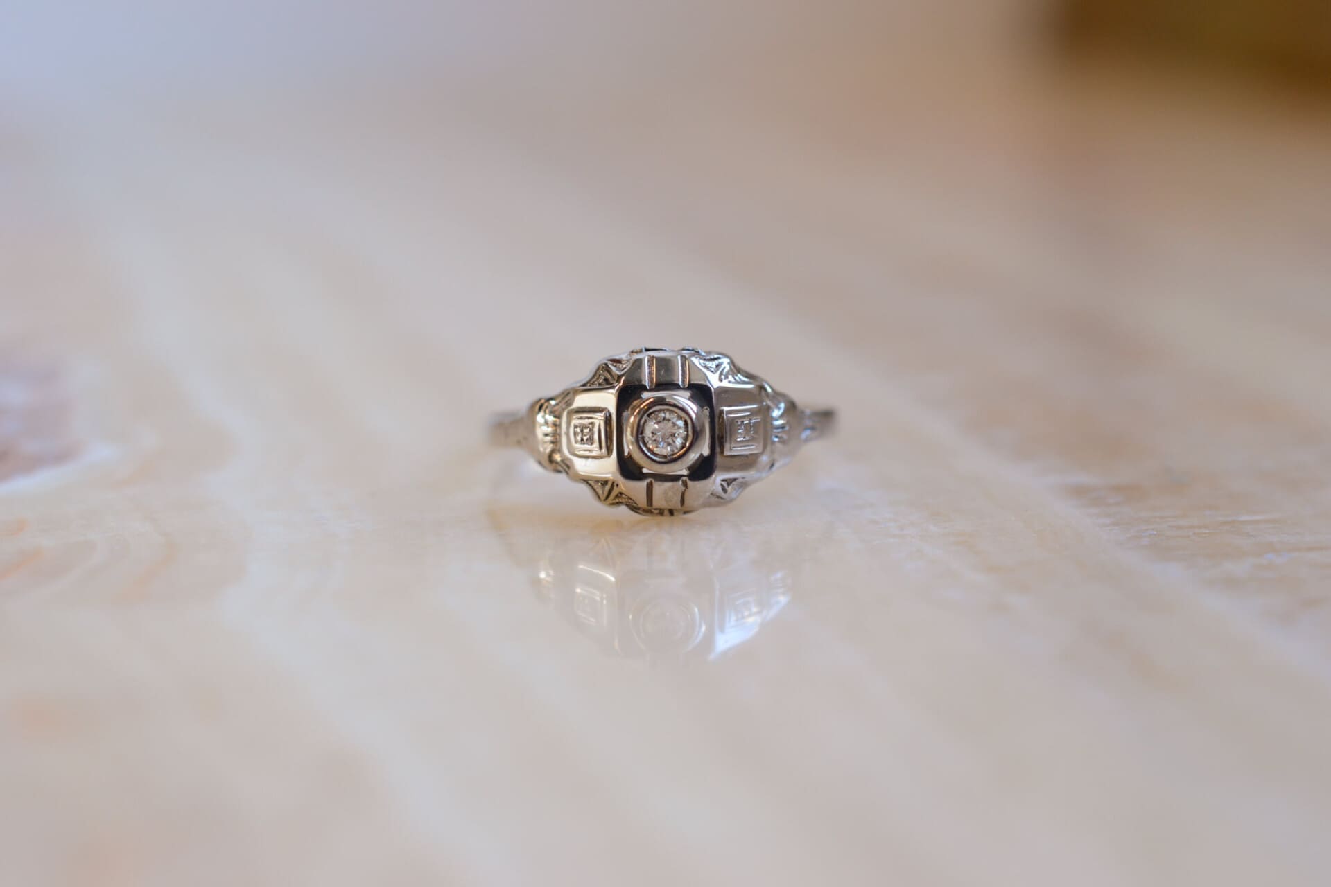 Bague corbeille Art Déco Diamant