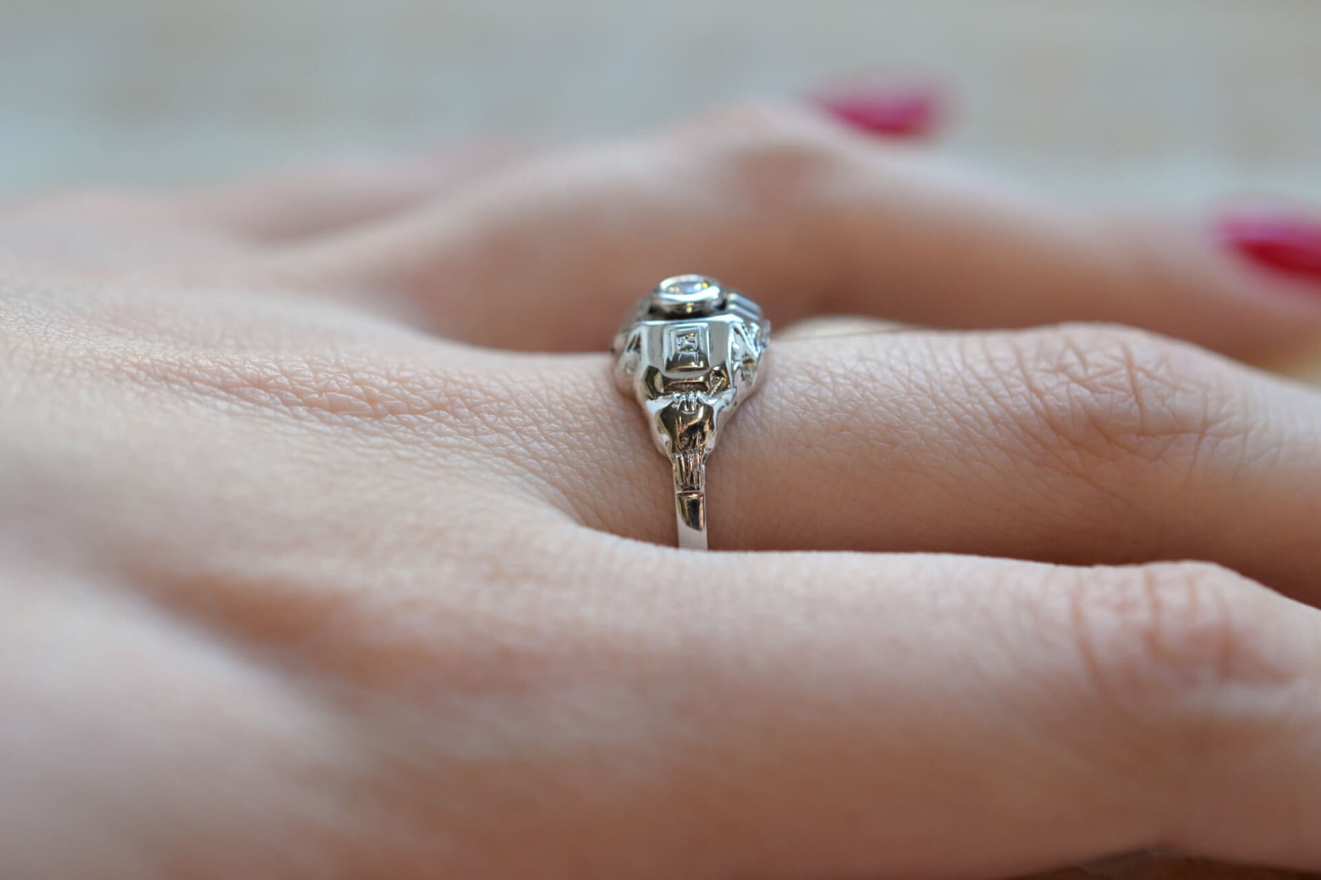 Bague corbeille Art Déco Diamant