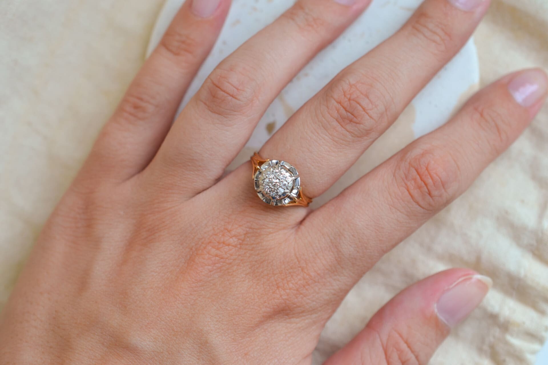Bague circulaire 2 Ors Diamants