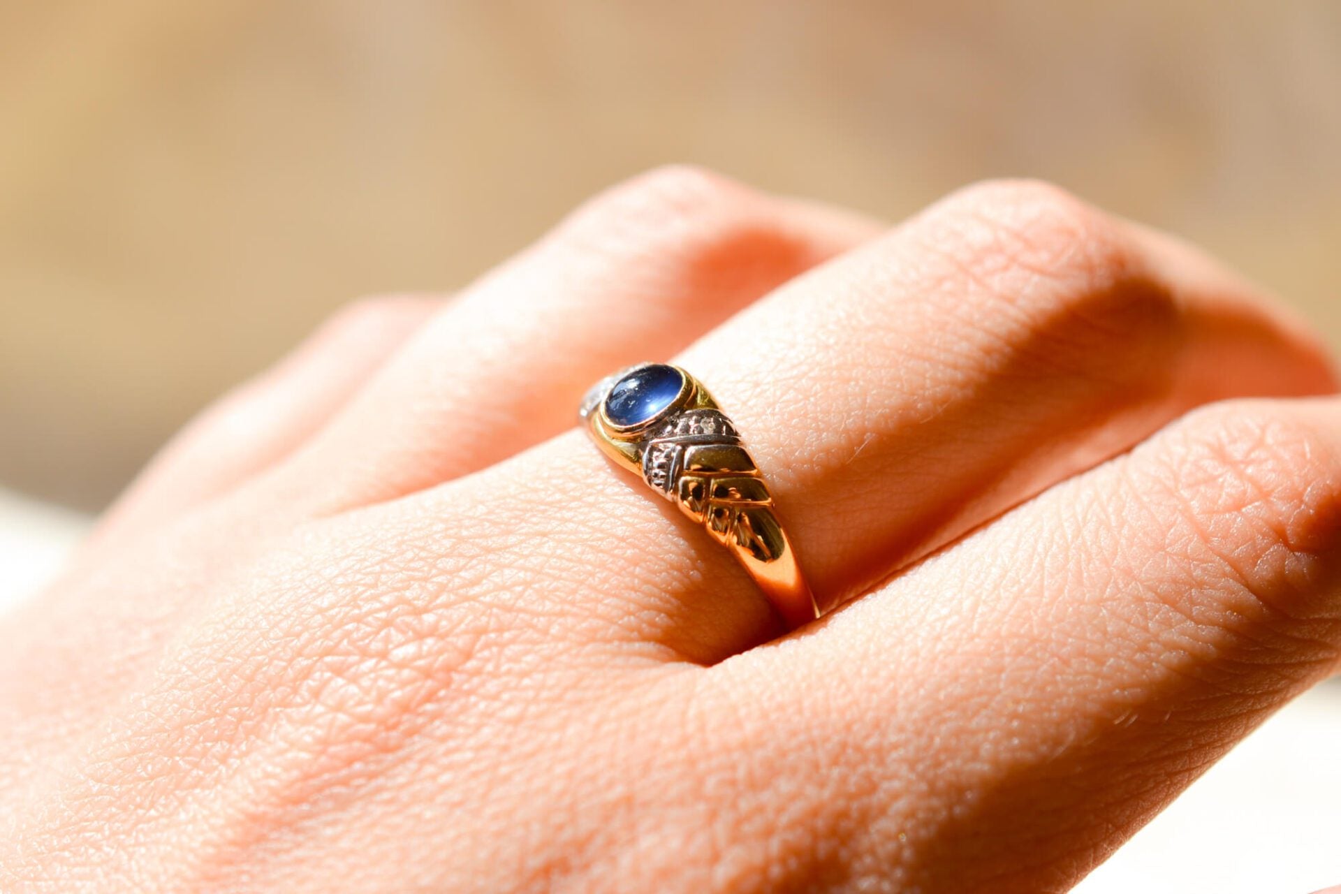 Bague Jonc Saphir et Diamants