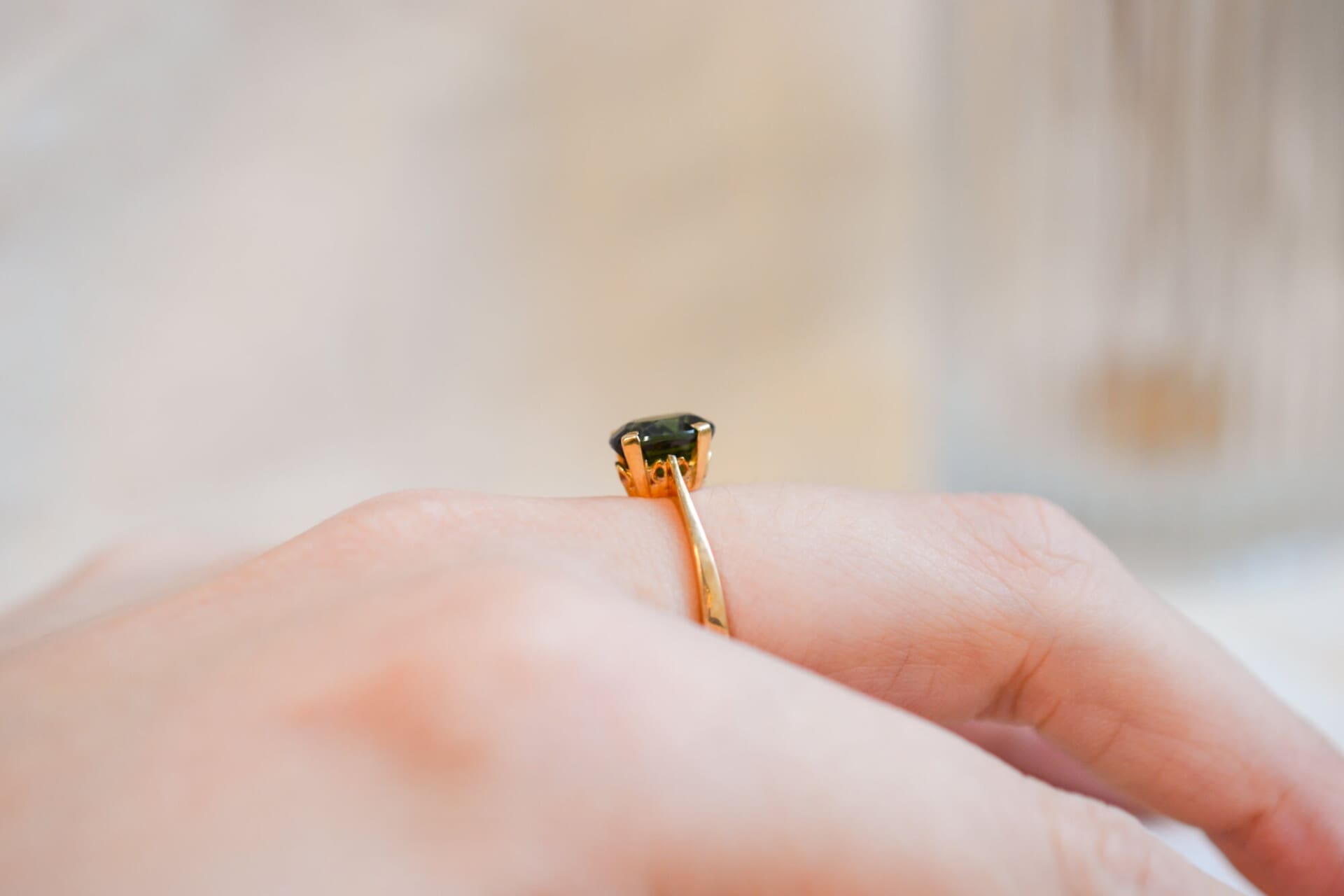 Bague Solitaire Tourmaline