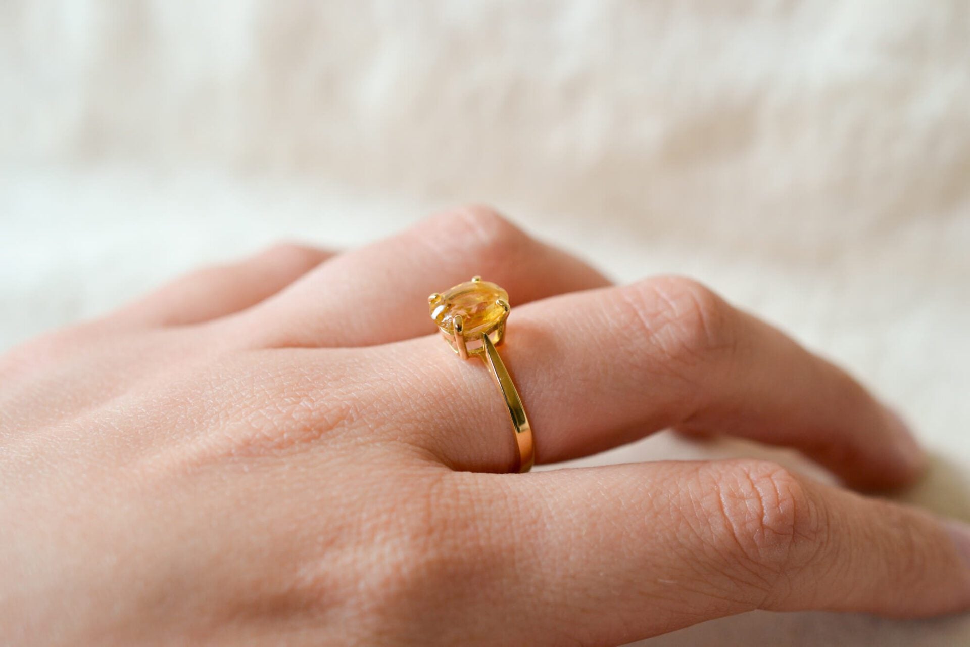 Bague Solitaire Citrine
