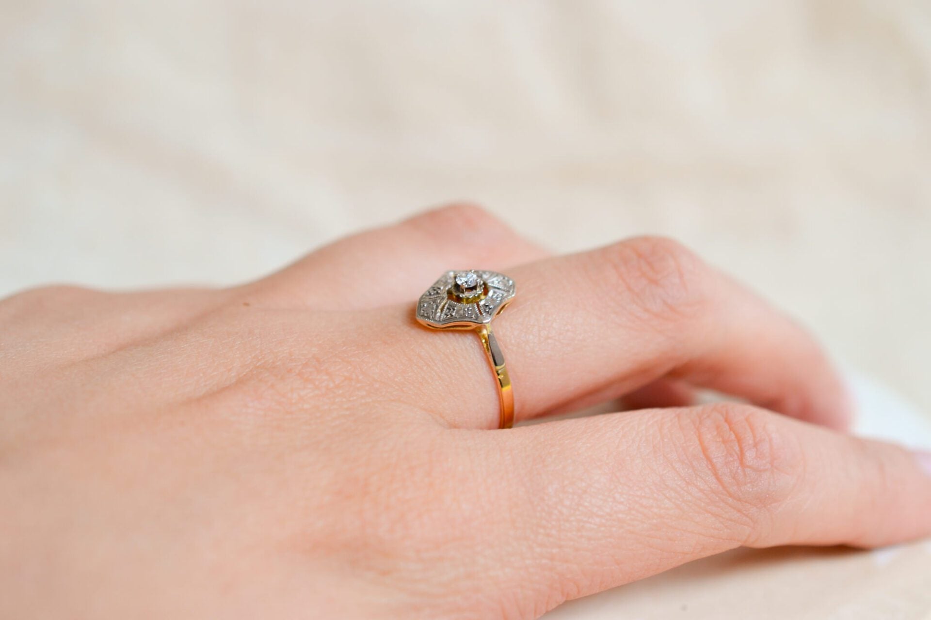 Bague Art Déco Diamant 2 Ors