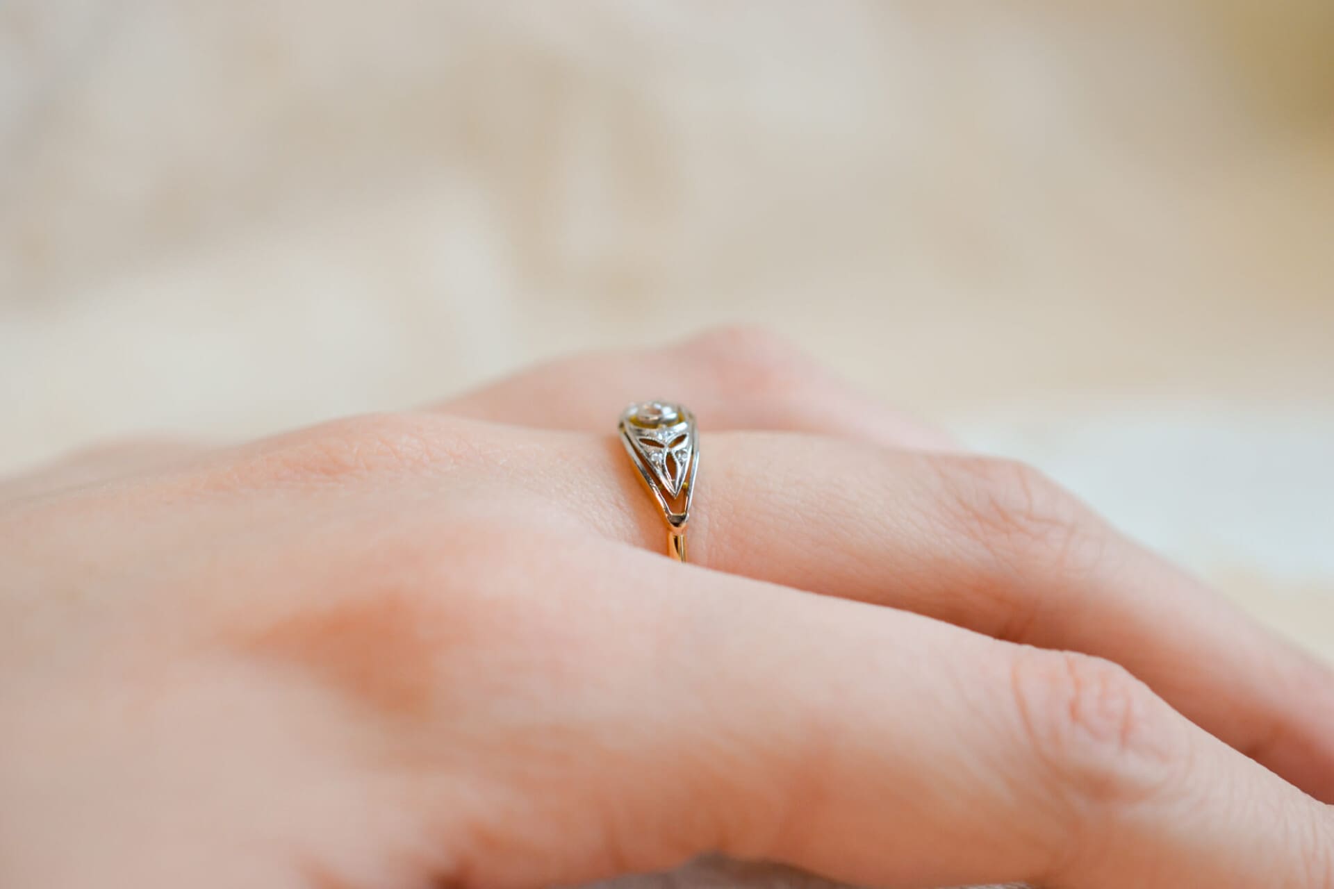 Bague Diamant Art déco ajourée