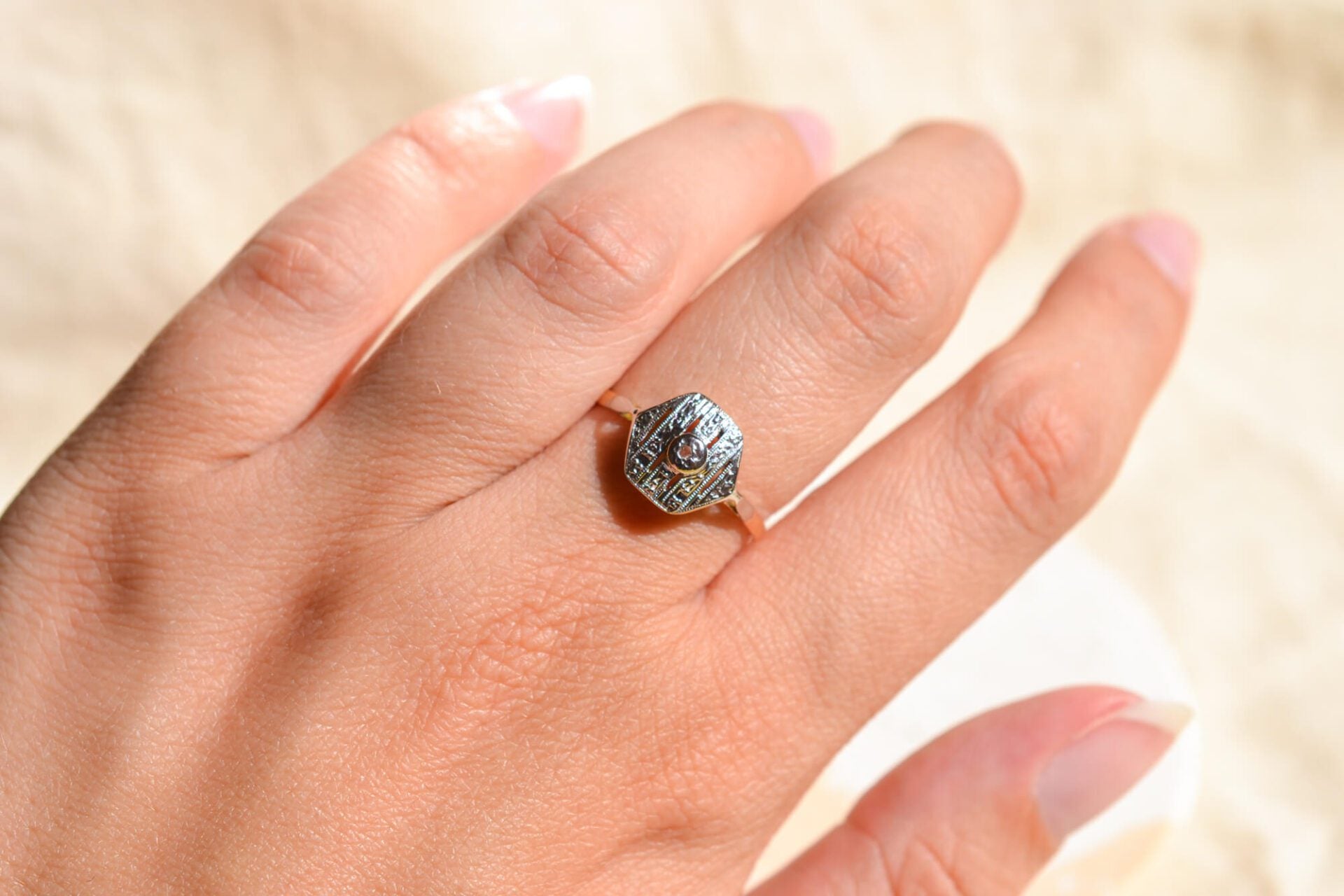 Bague Art Déco 2 Ors Diamant