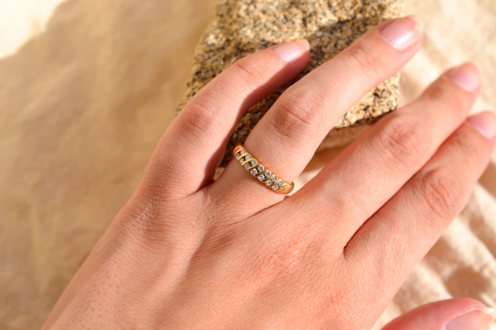 Bague double rangs Diamants