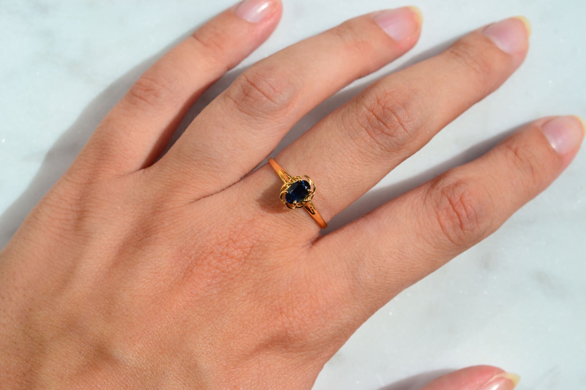 Bague Saphir entrelac ajouré