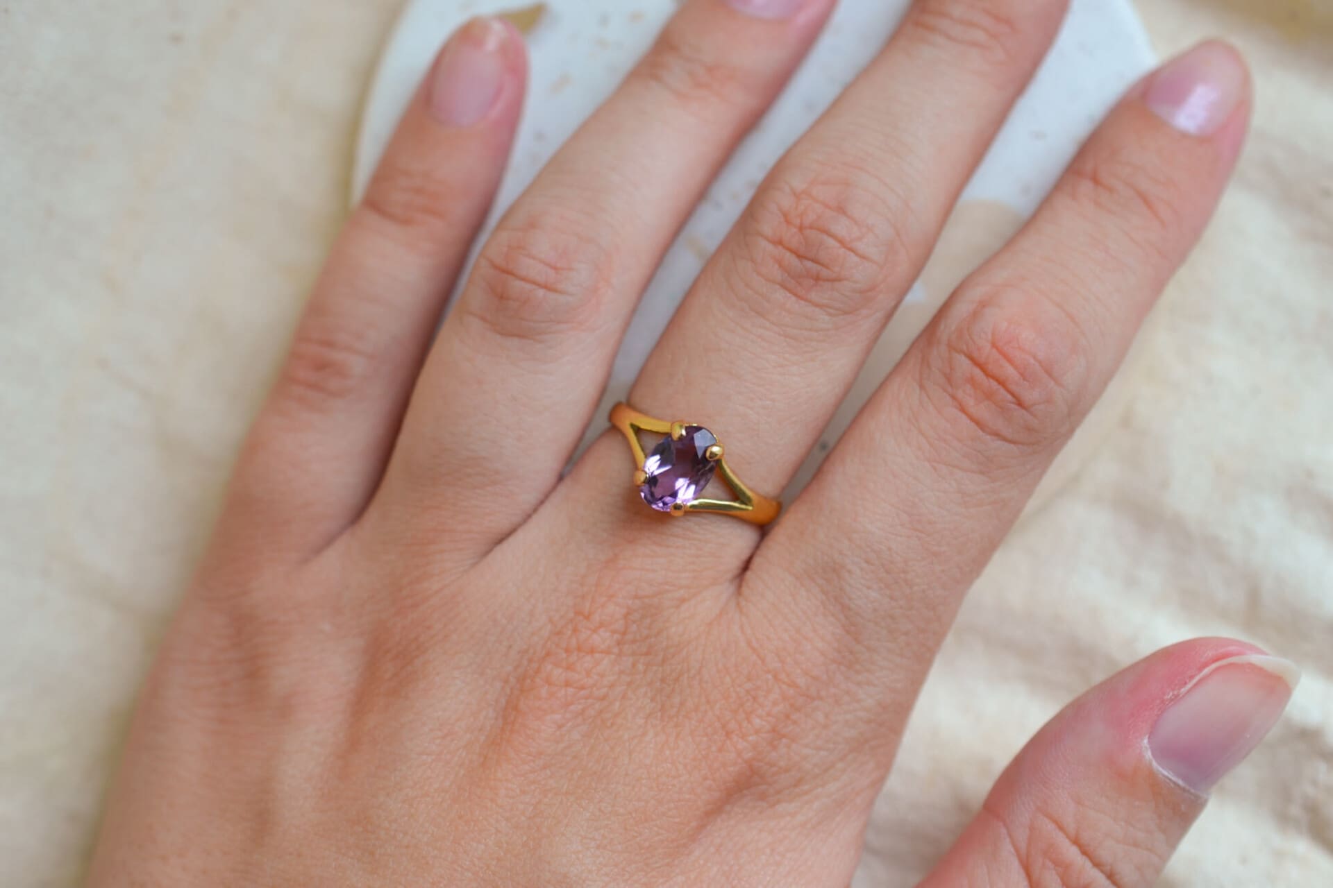 Bague Améthyste ovale